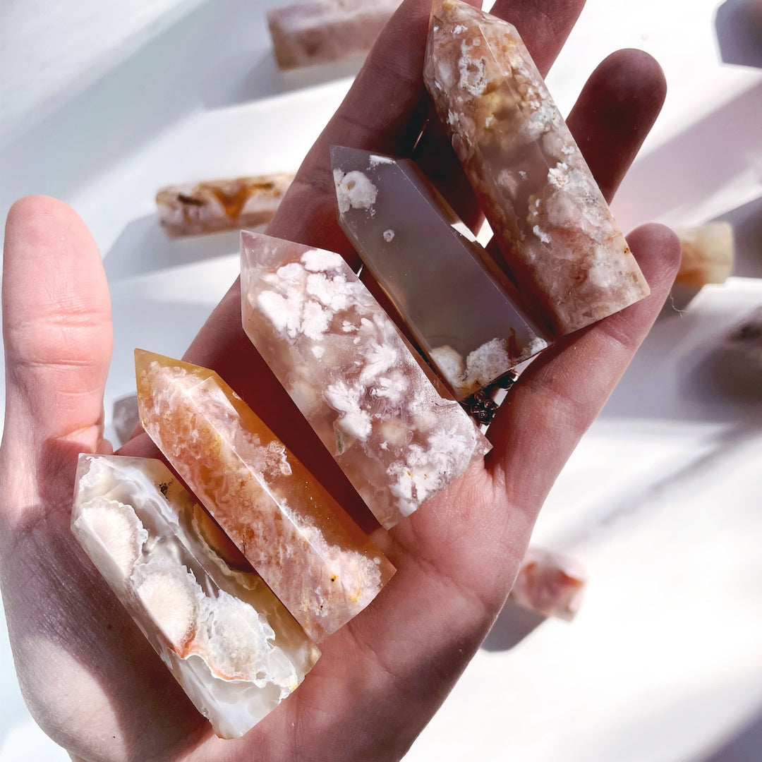 Flower Agate Lil Towers - Baltic Mermaid