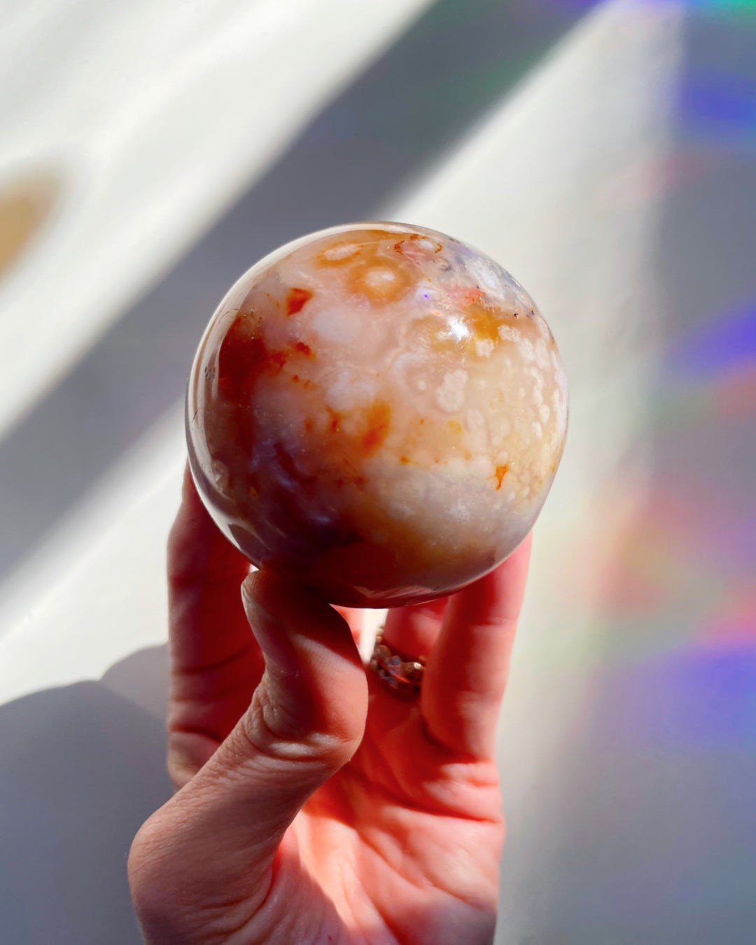 Flower Agate Sphere - Baltic Mermaid