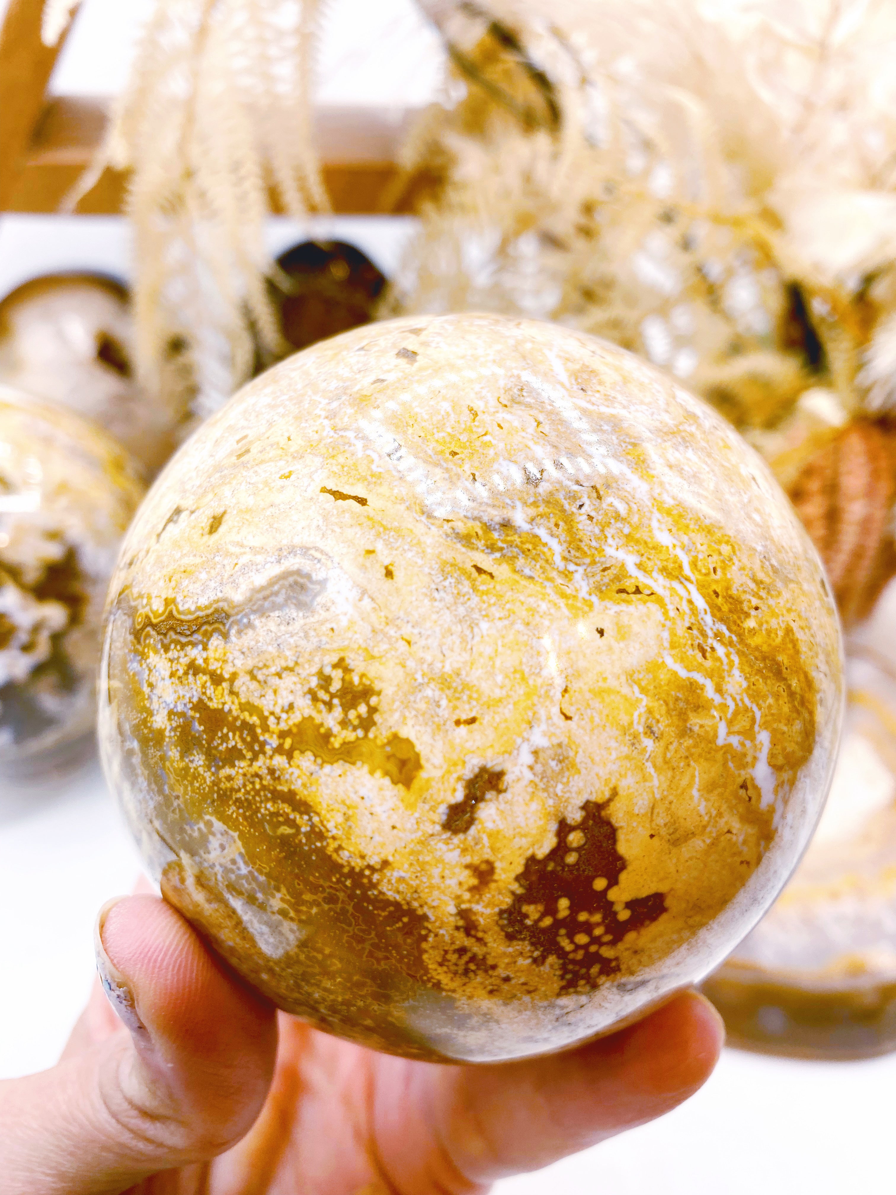 Ocean Jasper Sphere - Baltic Mermaid