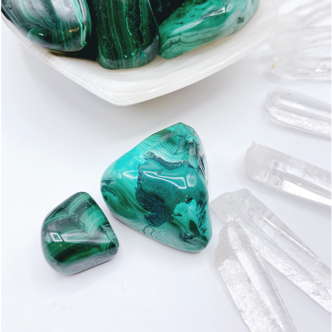 Malachite Tumbled Stones - Baltic Mermaid