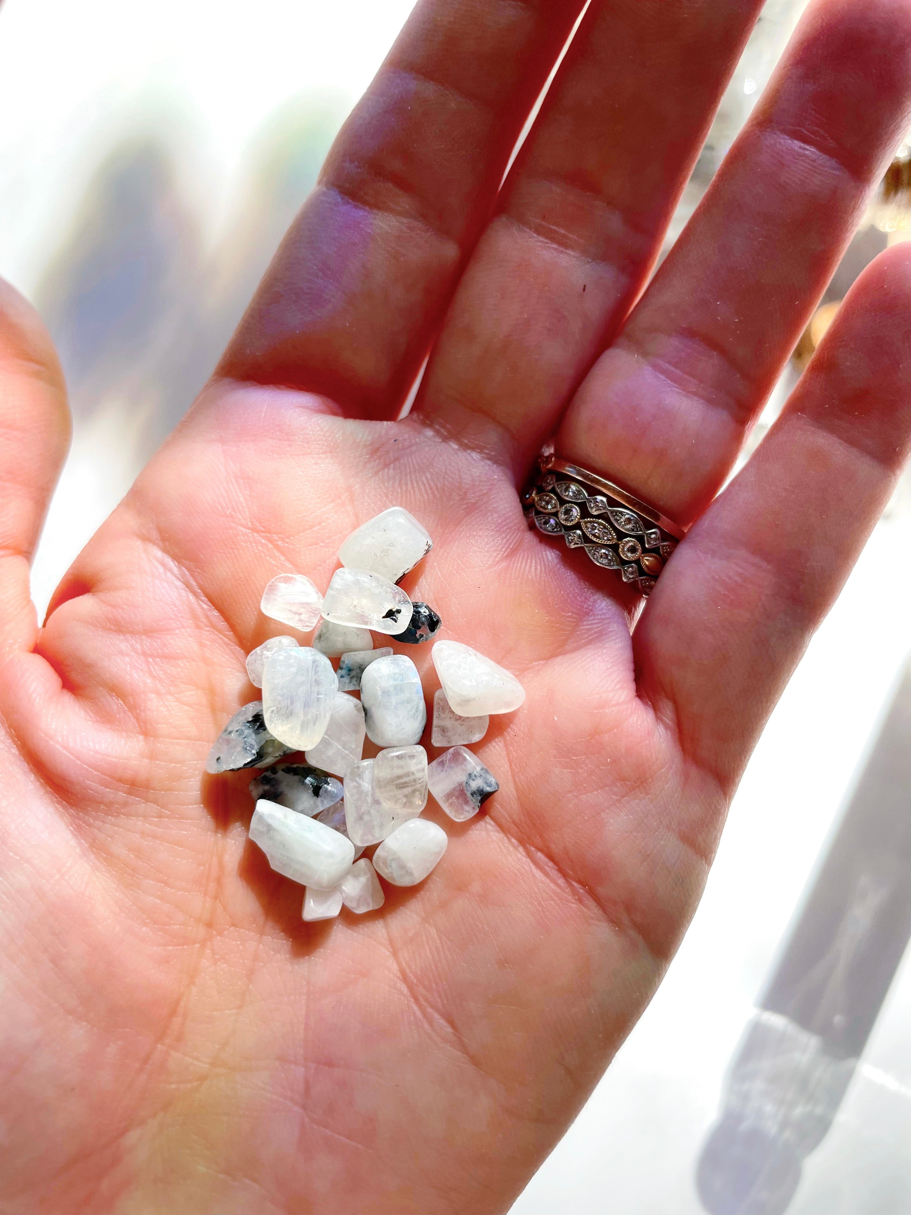 Rainbow Moonstone Chip Bottles - Baltic Mermaid