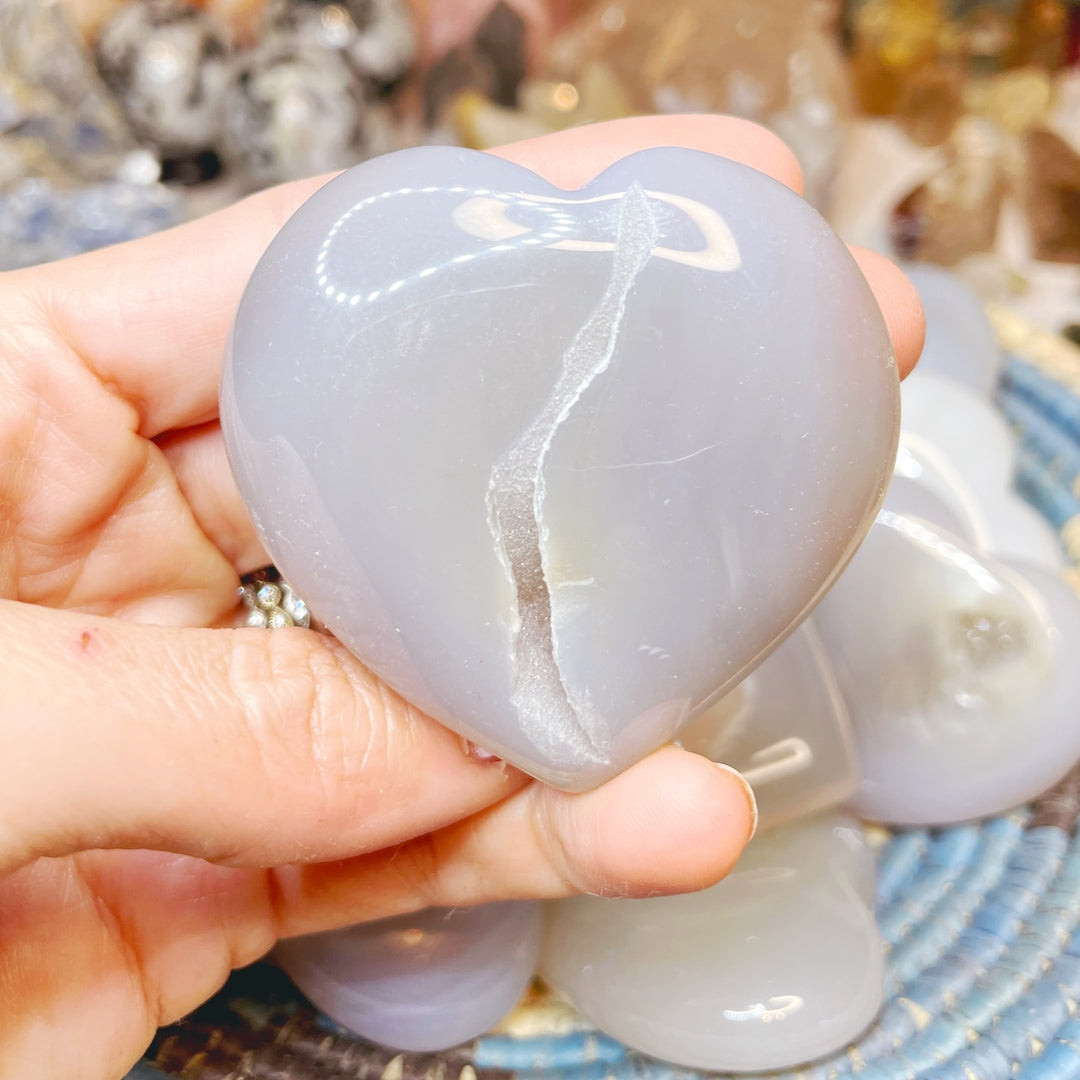 Druzy Agate Hearts - Baltic Mermaid