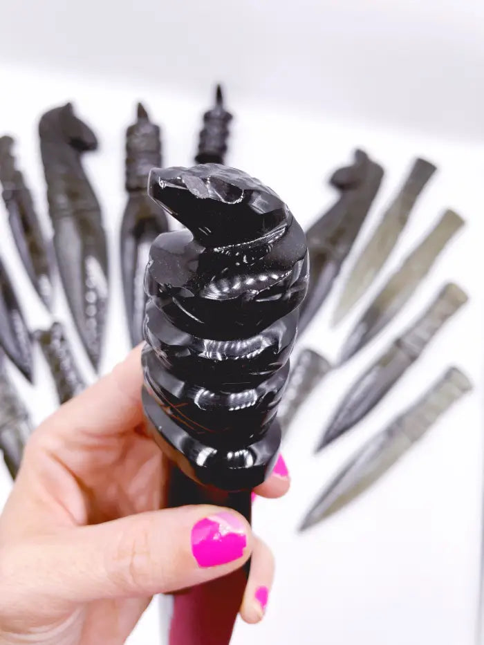 Gold Sheen Obsidian Serpent Dagger - Baltic Mermaid