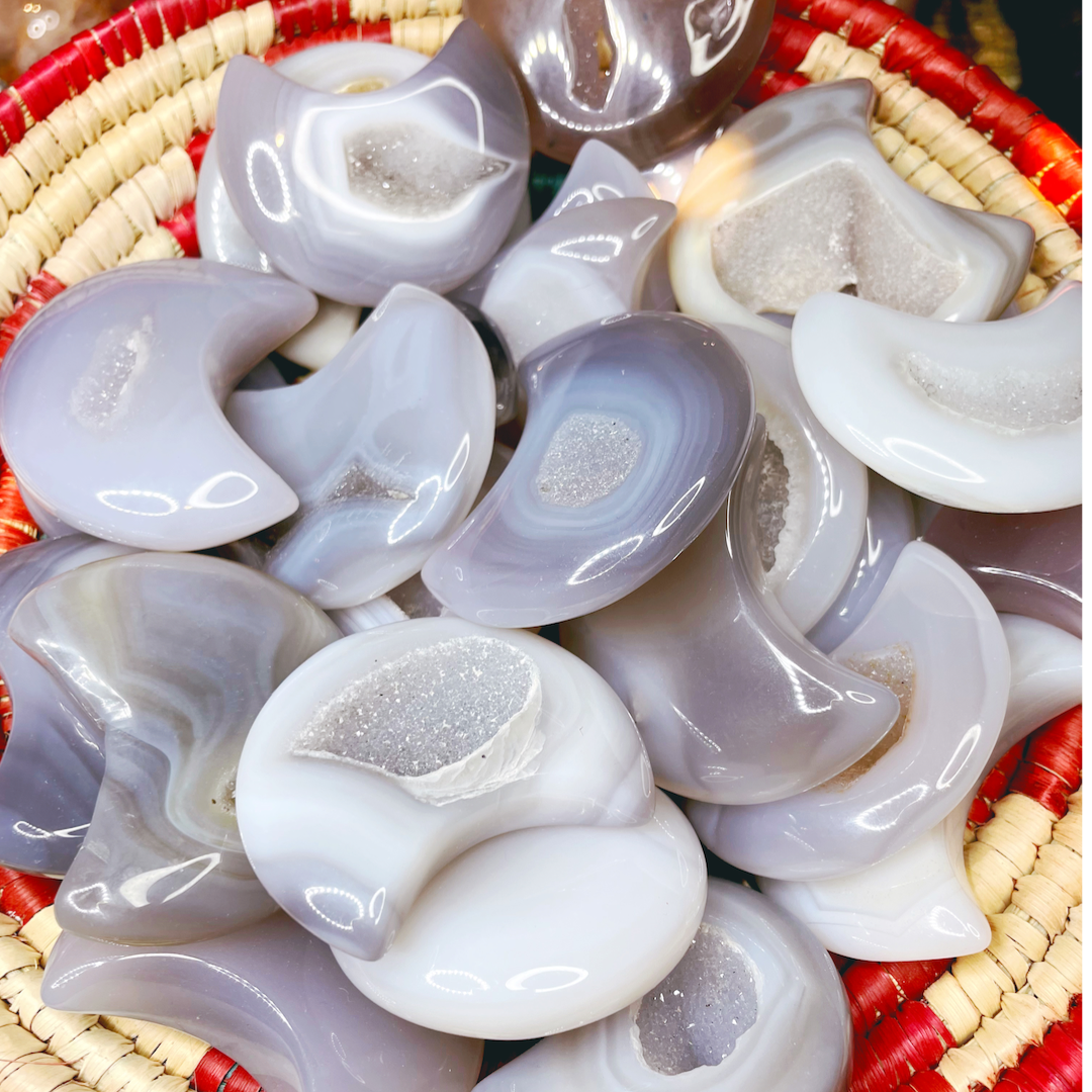 Druzy Agate Moons - Baltic Mermaid