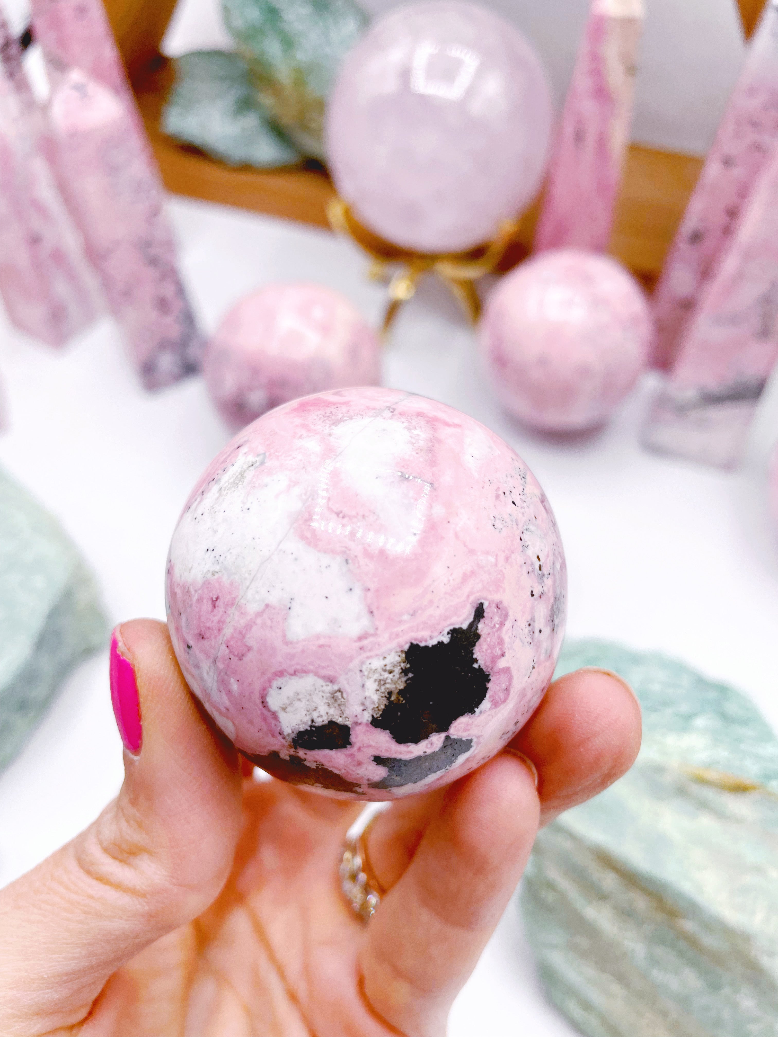 Rhodonite Sphere - Baltic Mermaid