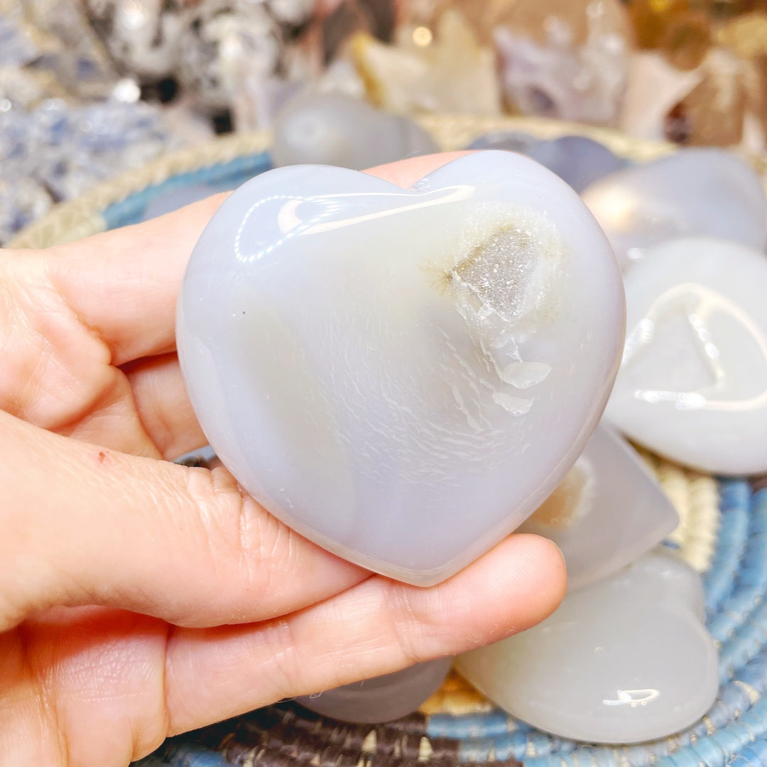 Druzy Agate Hearts - Baltic Mermaid