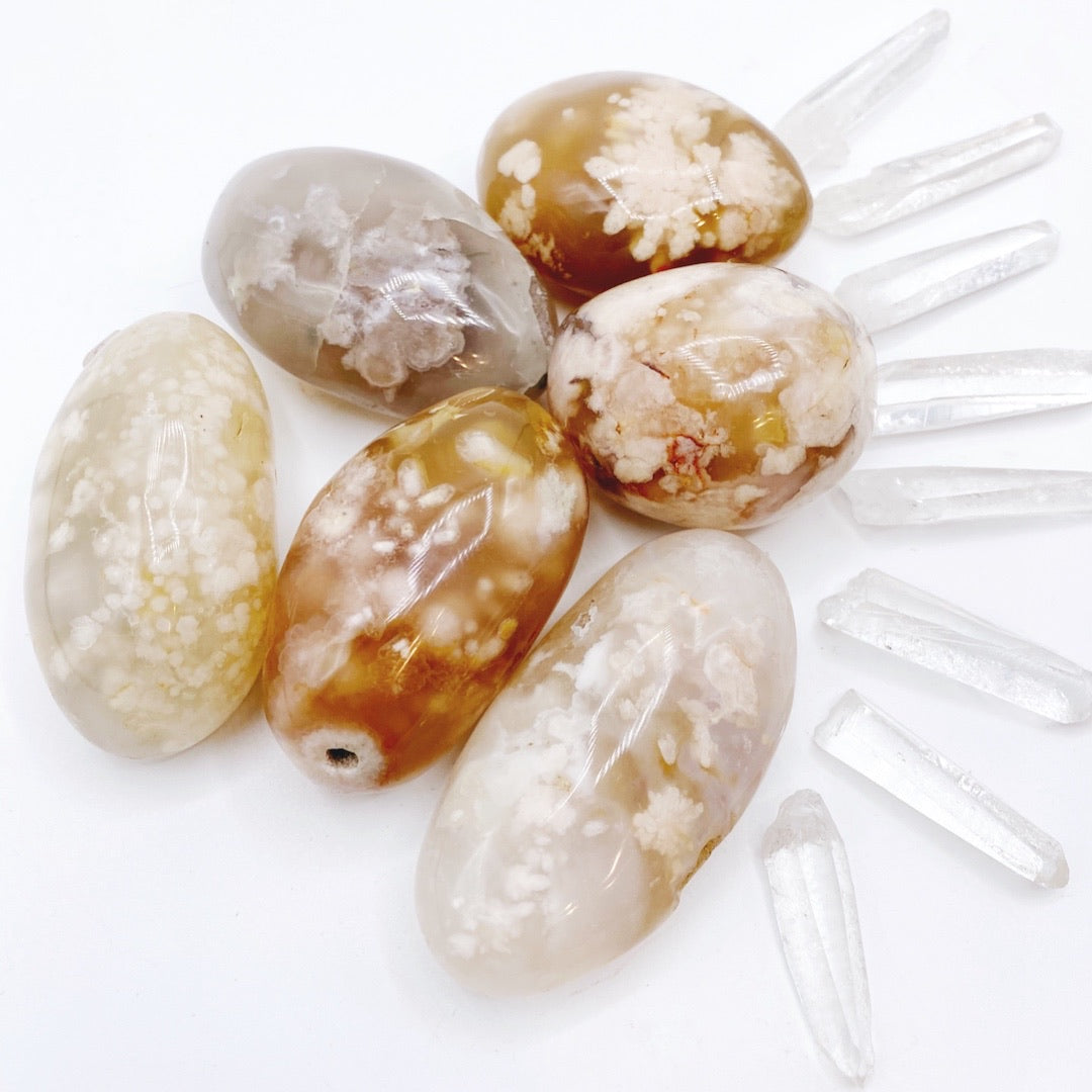 Flower Agate Palm Stones - Baltic Mermaid