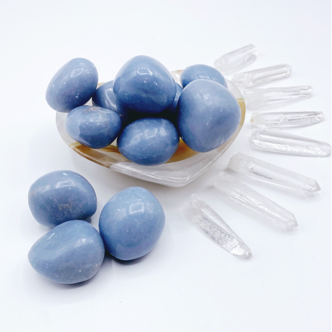 Angelite Tumbled Stones - Baltic Mermaid