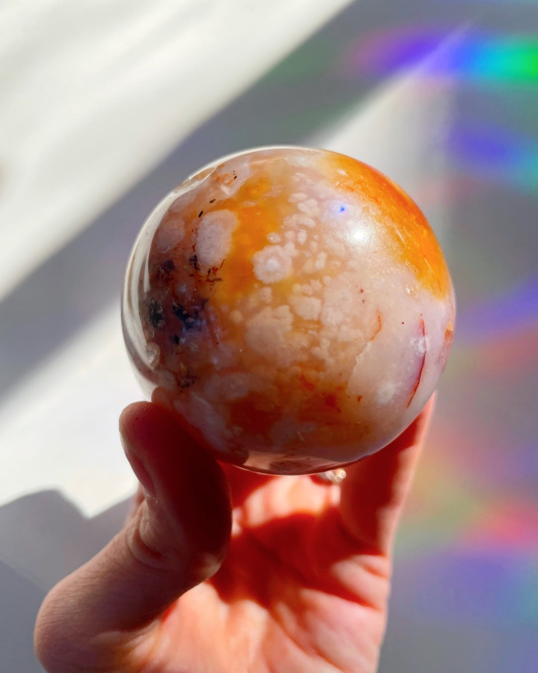Flower Agate Sphere - Baltic Mermaid