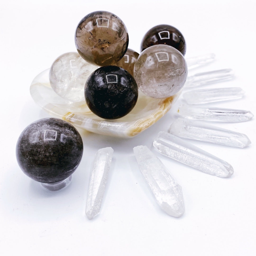 Lil’ Smoky Quartz Spheres - Baltic Mermaid