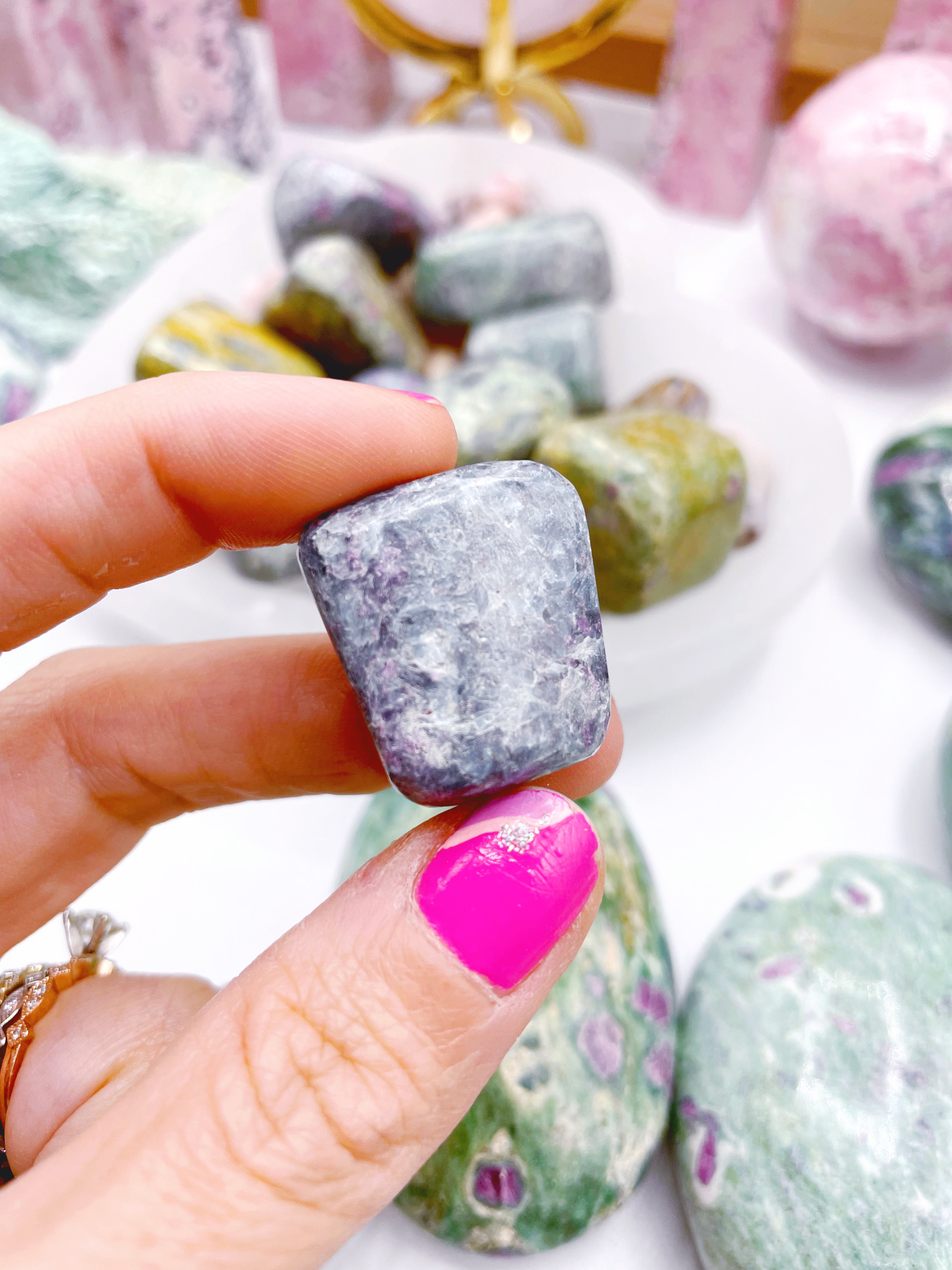 Ruby in Fuchsite Tumbled Stones - Baltic Mermaid