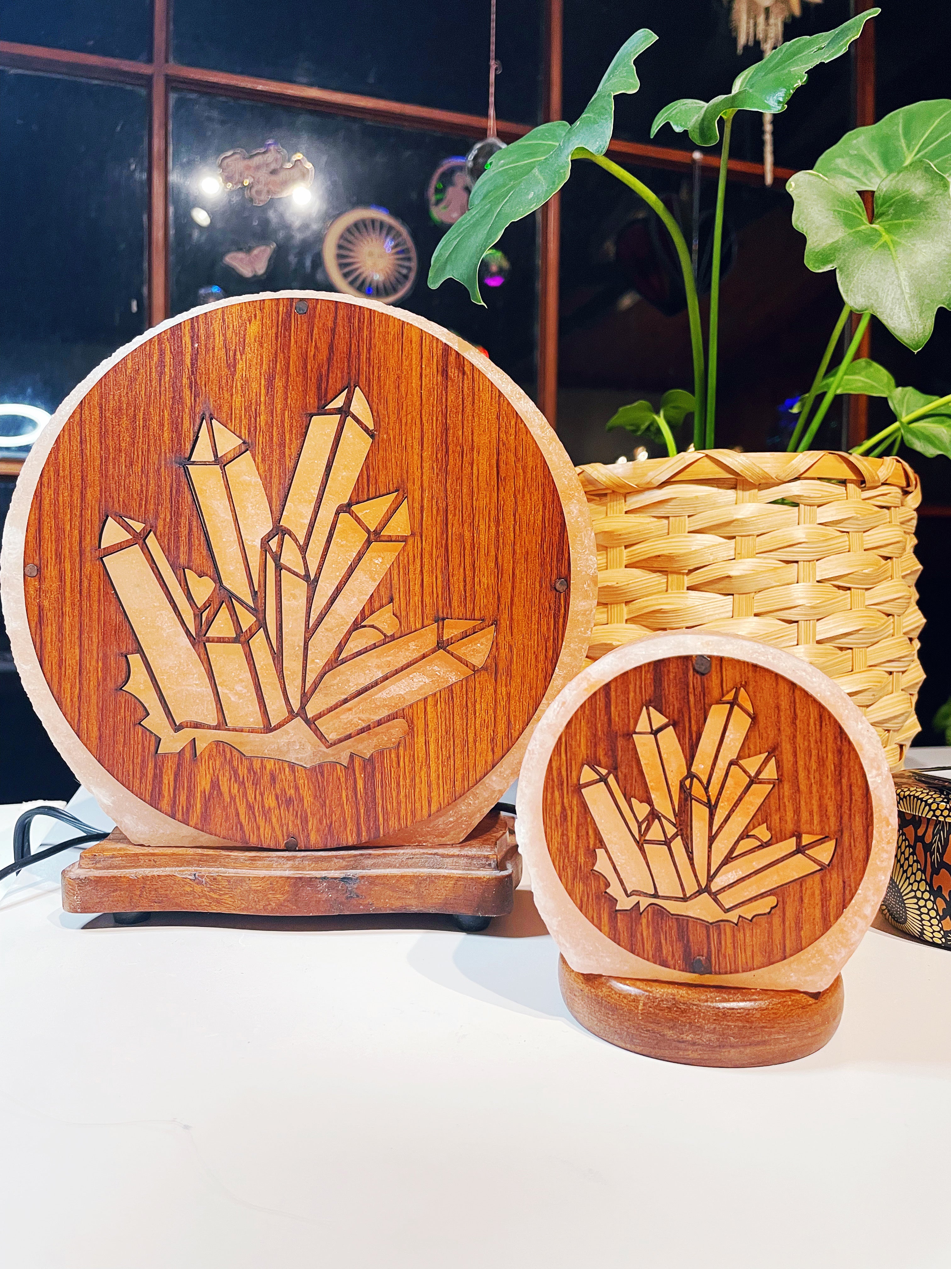 Wood Face Crystal Cluster Salt Lamp - Baltic Mermaid