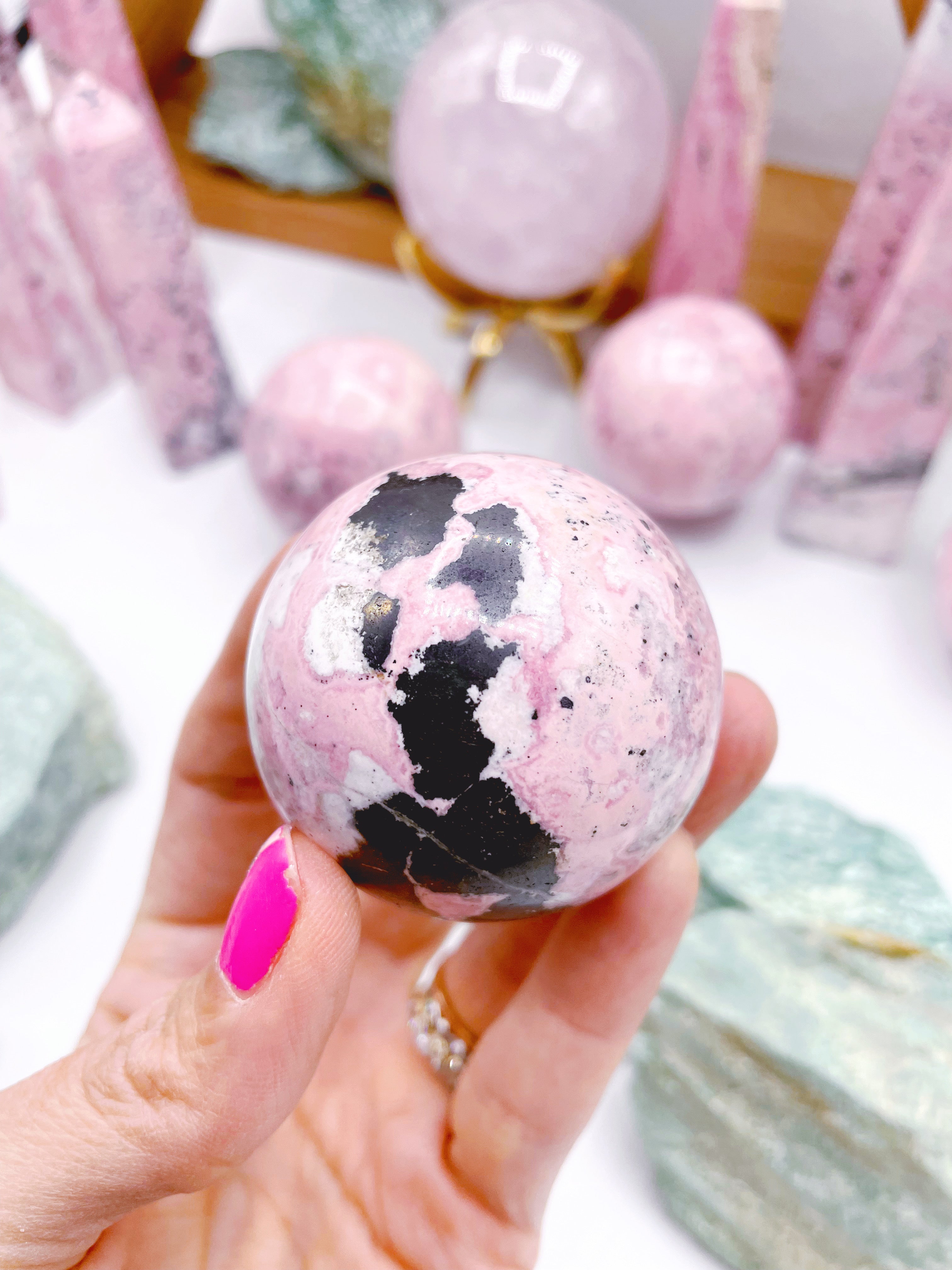 Rhodonite Sphere - Baltic Mermaid