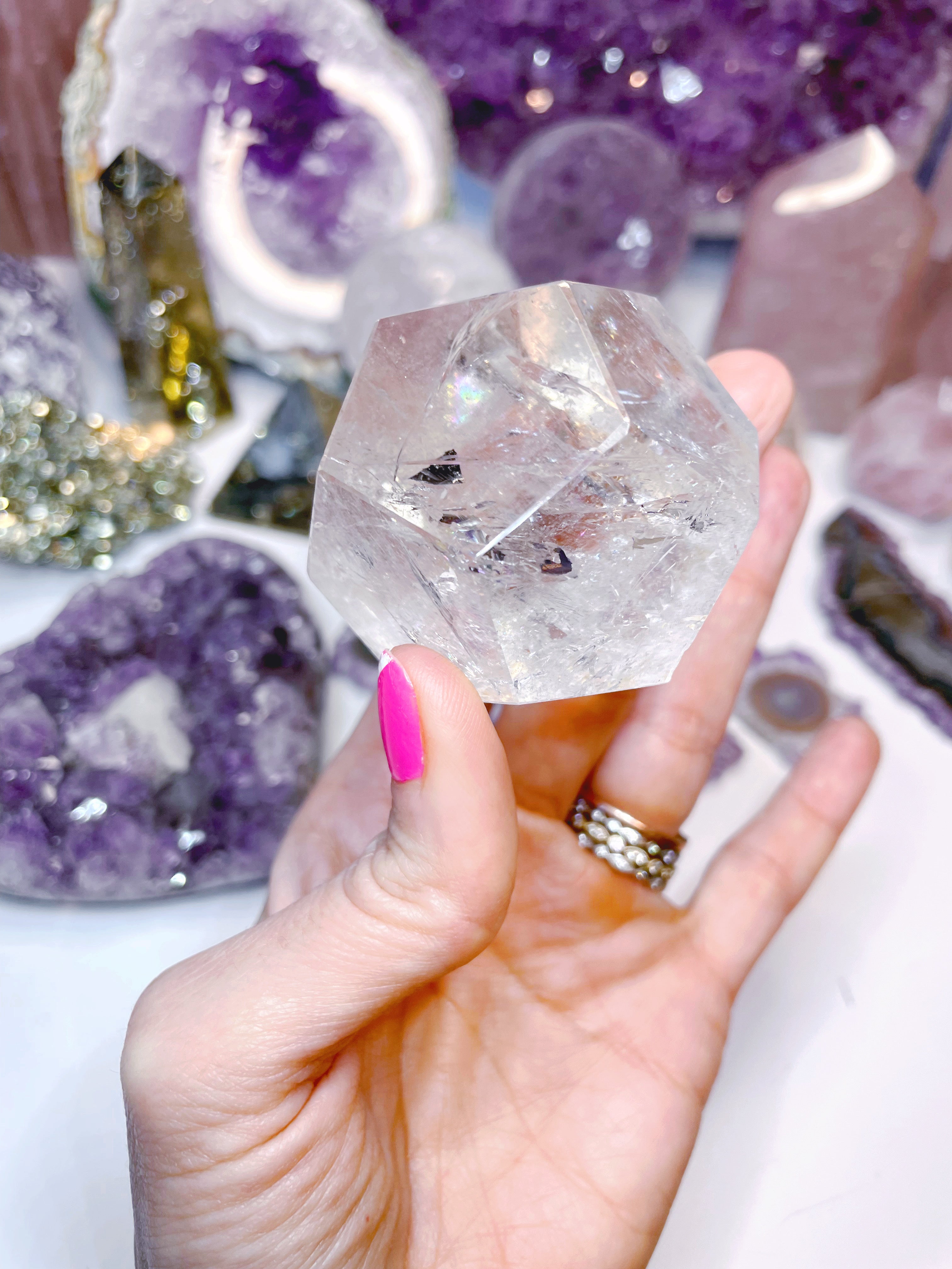 Quartz Dodecahedron w/ Hematoid inclusions - Baltic Mermaid