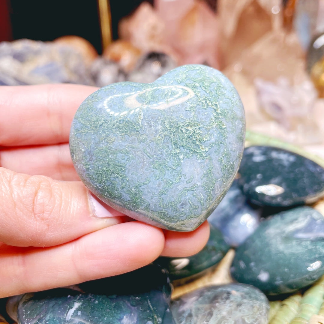 Moss Agate Hearts - Baltic Mermaid