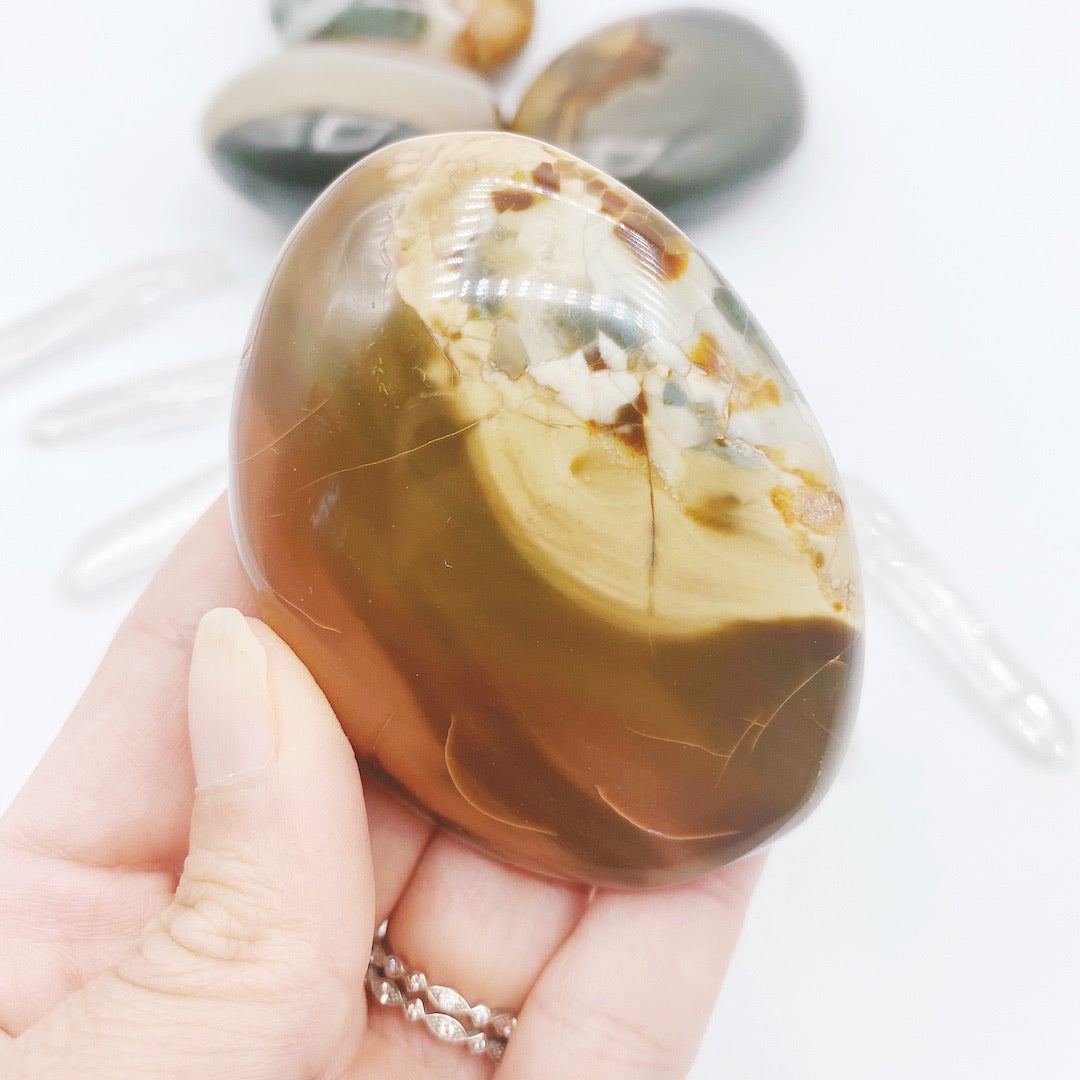 Polychrome Jasper Palm Stones - Baltic Mermaid