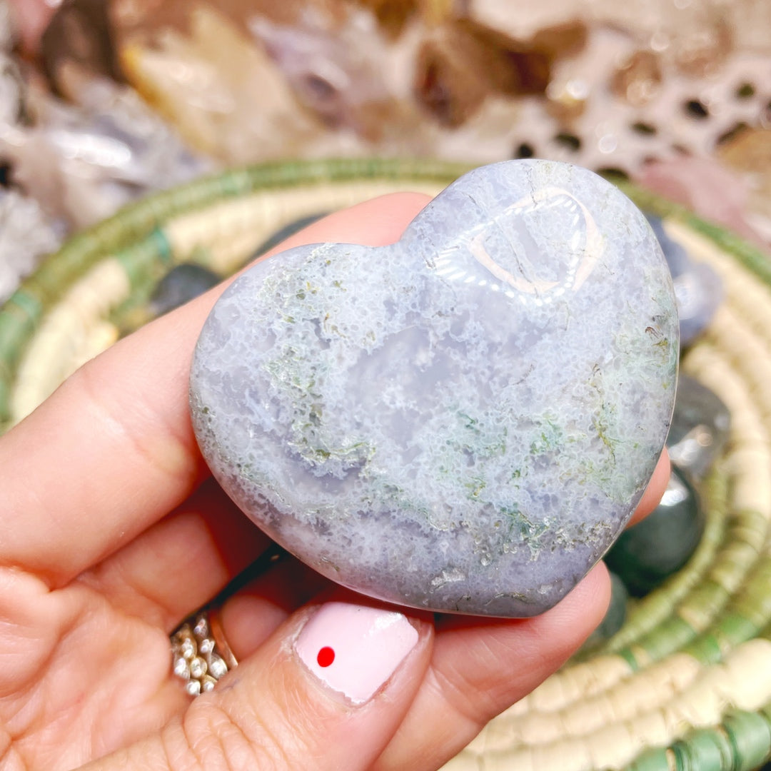 Moss Agate Hearts - Baltic Mermaid