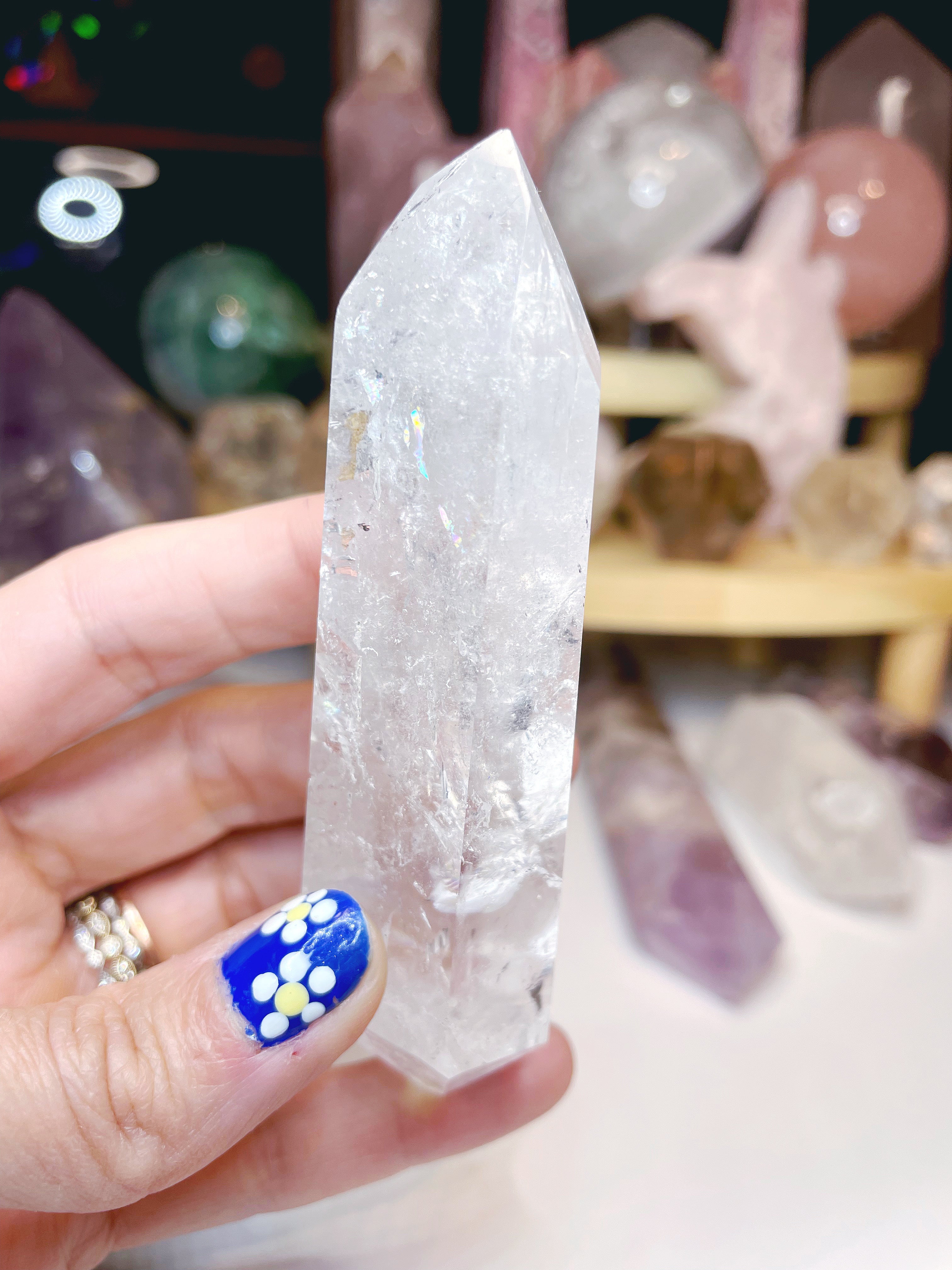 Double Terminated Clear Quartz Point w/ inclusions - Baltic Mermaid