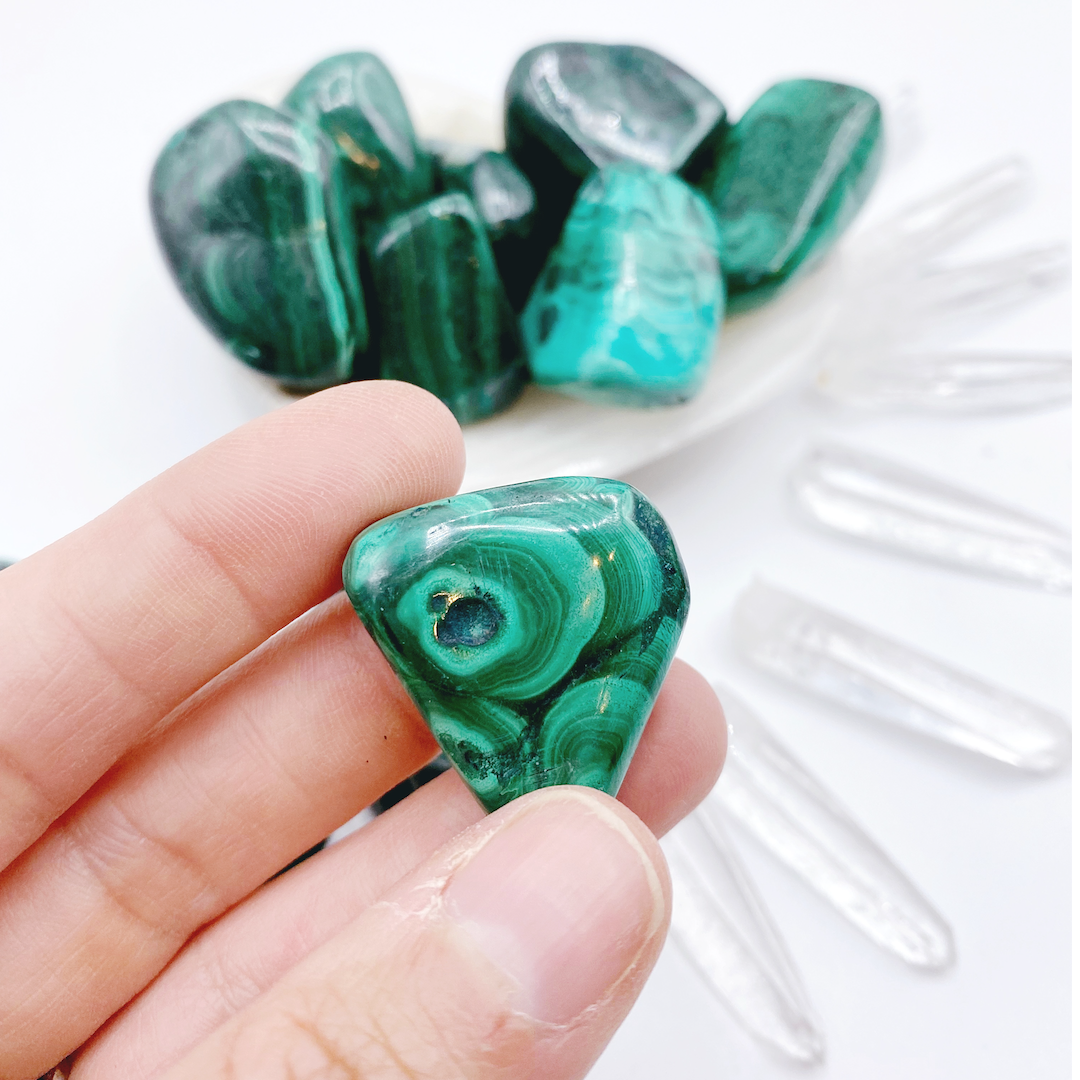 Malachite Tumbled Stones - Baltic Mermaid