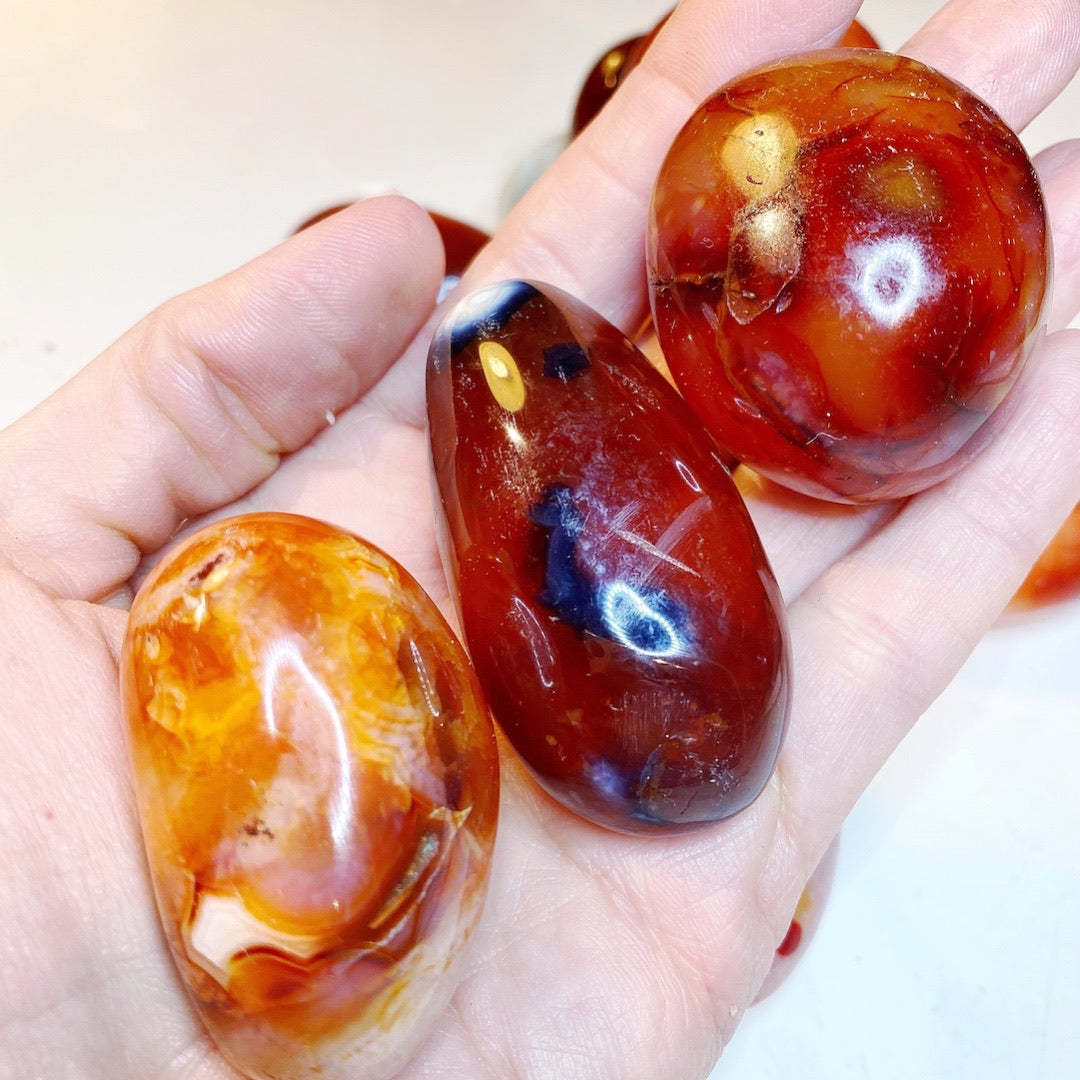 Carnelian Agate Palm Stones - Baltic Mermaid