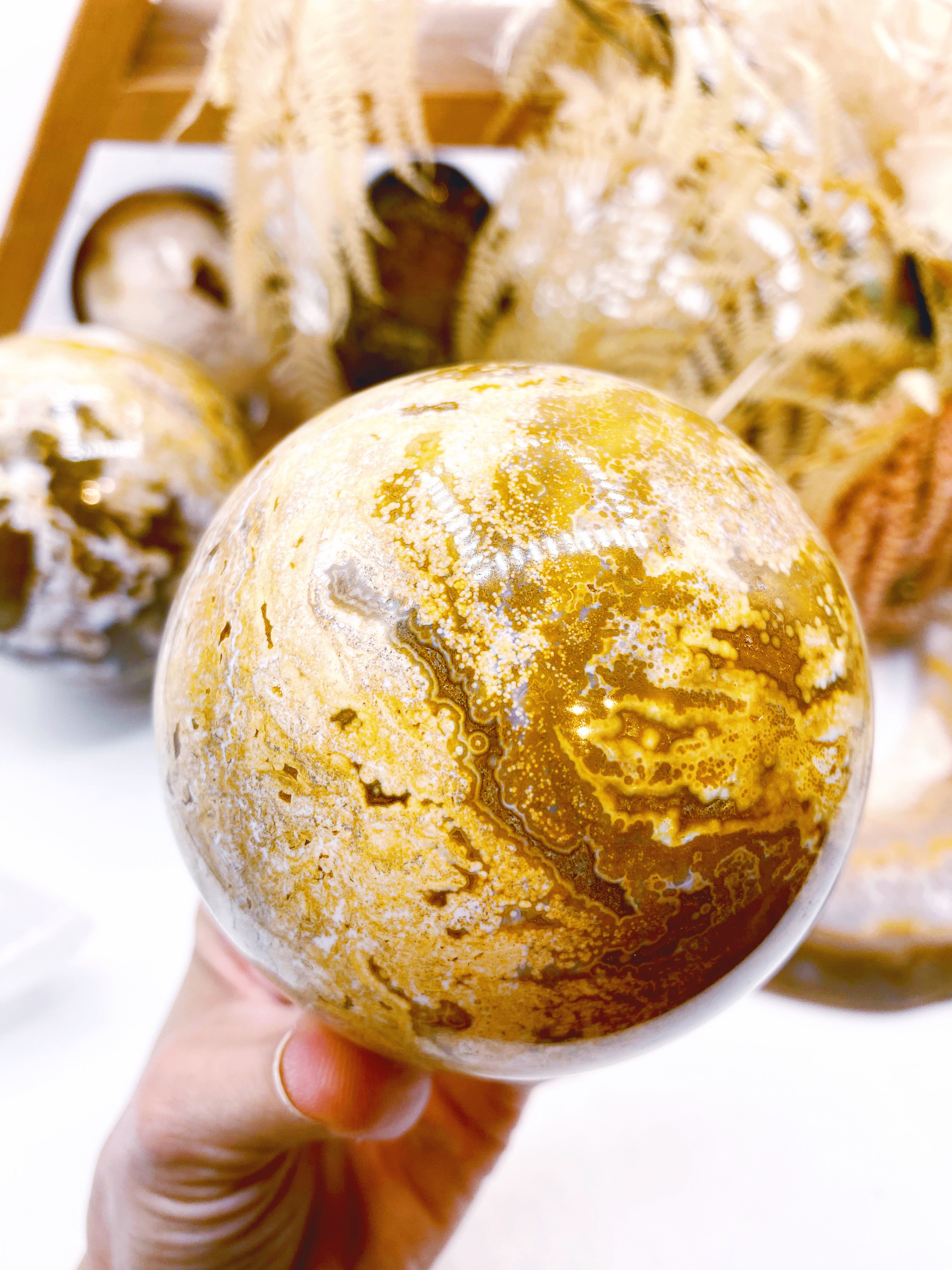 Ocean Jasper Sphere - Baltic Mermaid