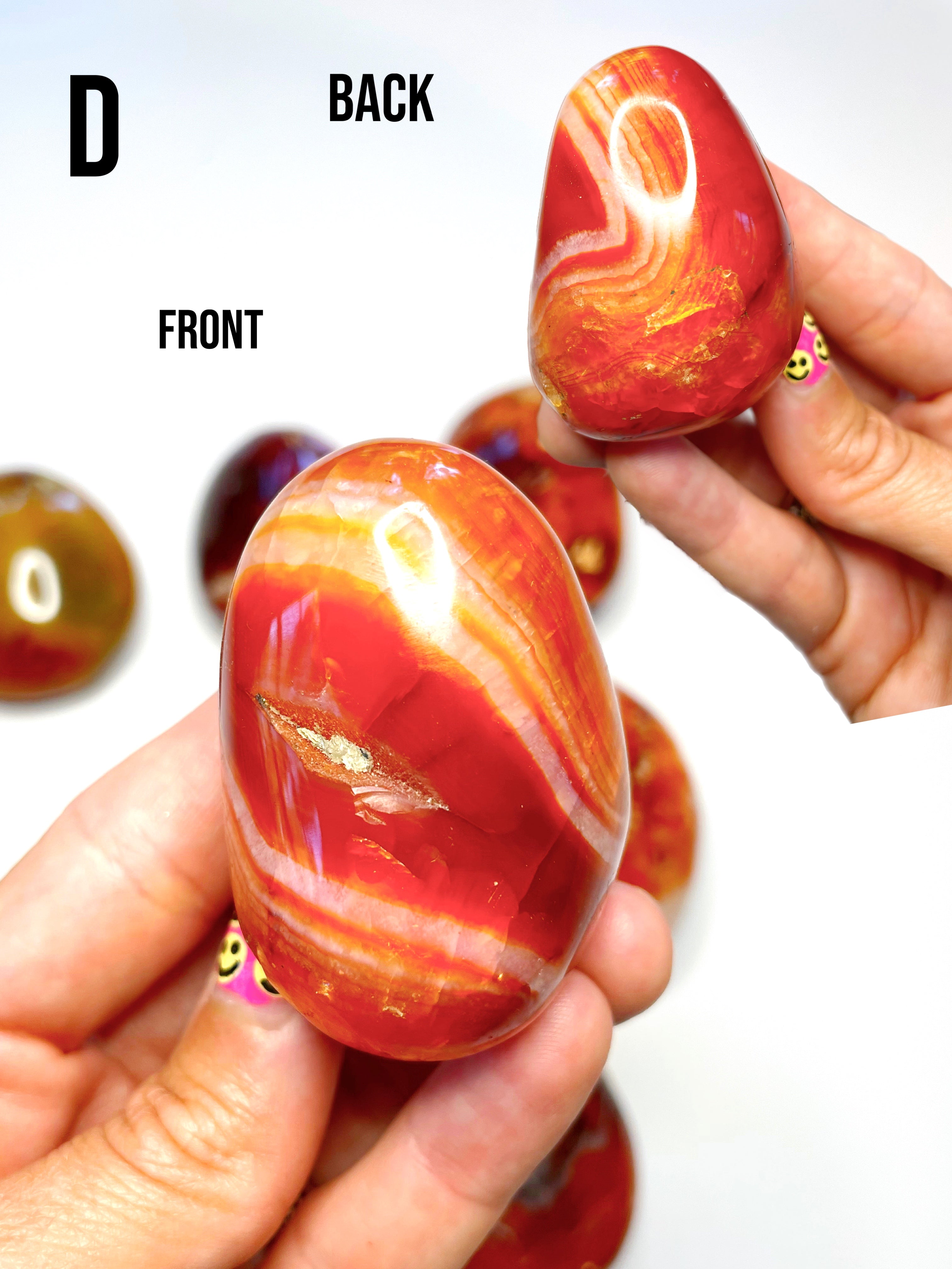 Carnelian Agate Palm Stones - Baltic Mermaid