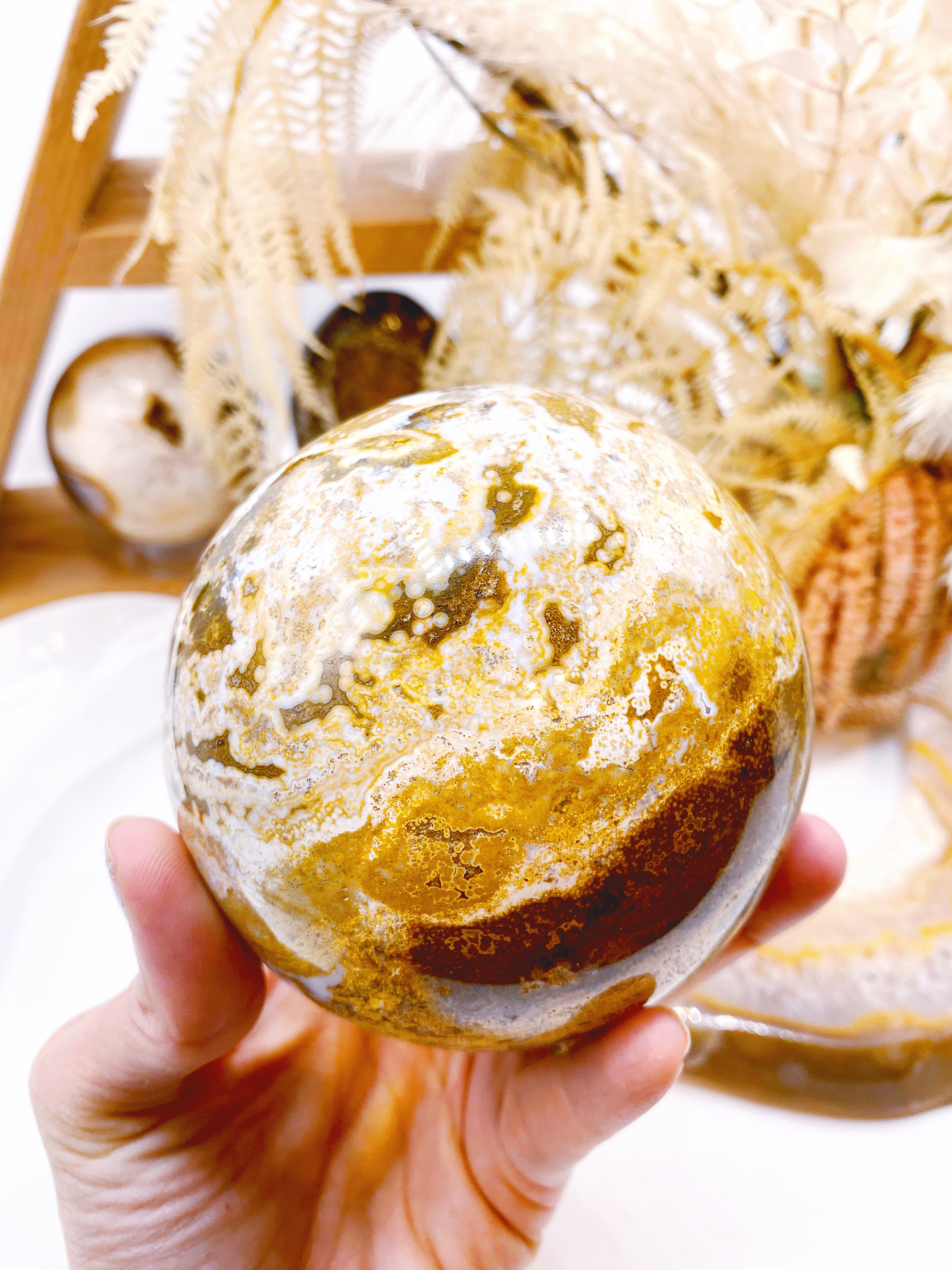 Ocean Jasper Sphere - Baltic Mermaid