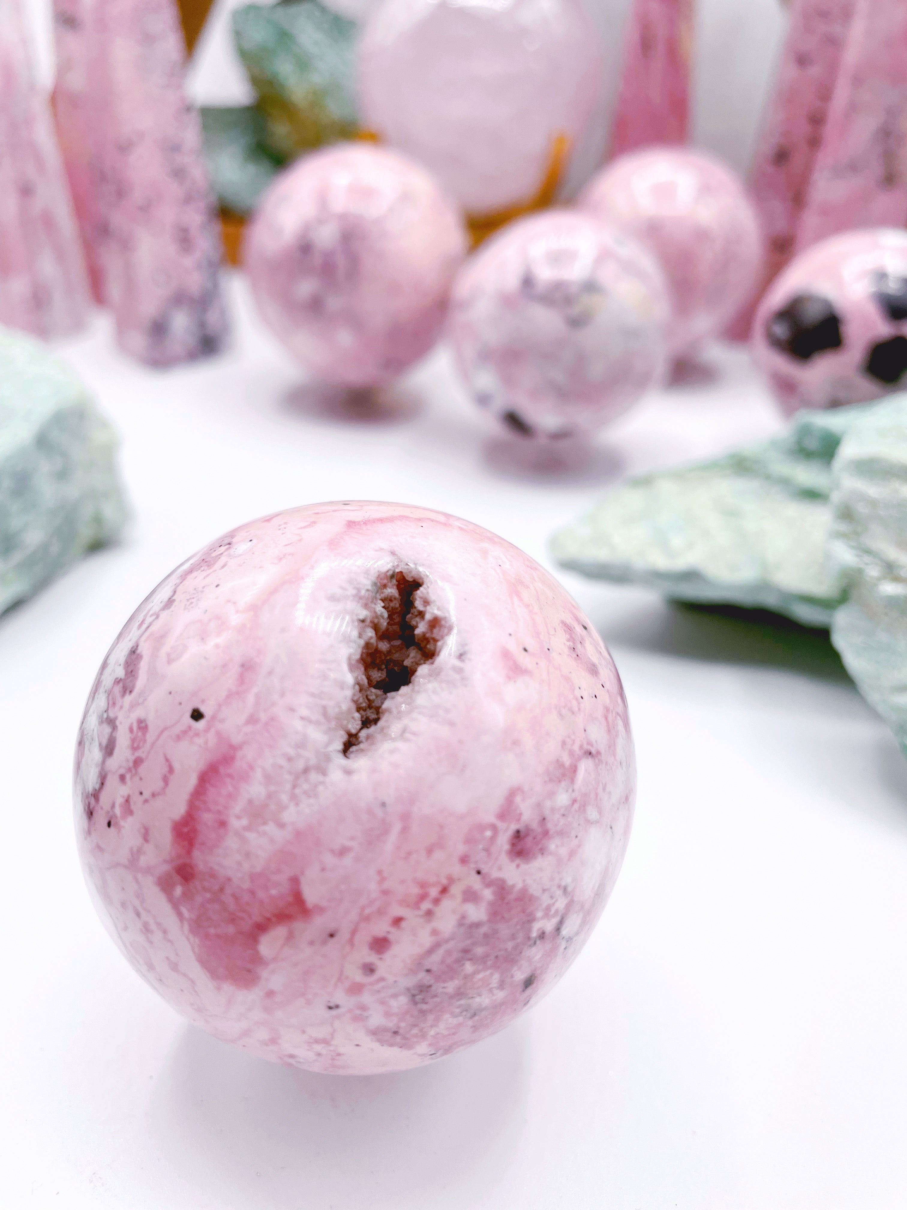 Druzy Rhodonite Sphere - Baltic Mermaid
