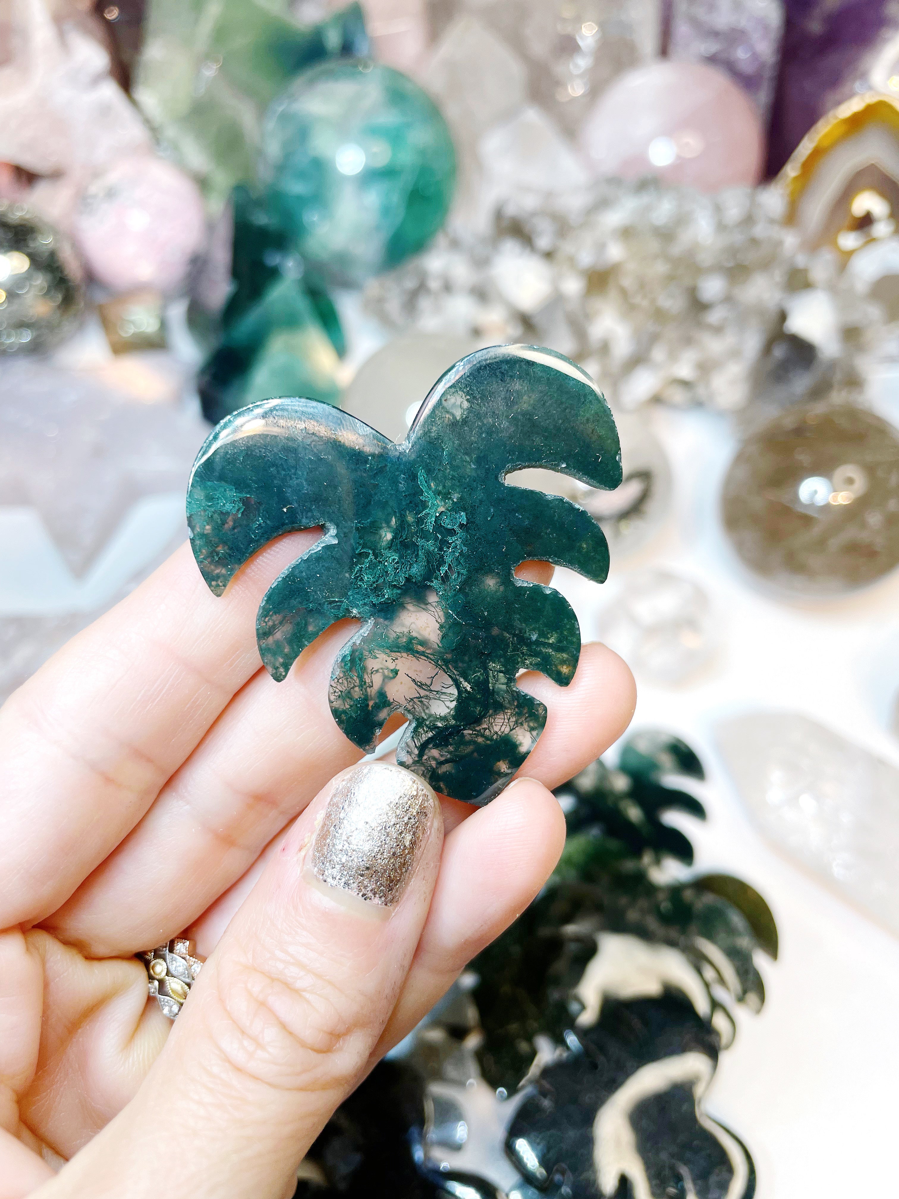 Moss Agate Monstera Leaf - Baltic Mermaid