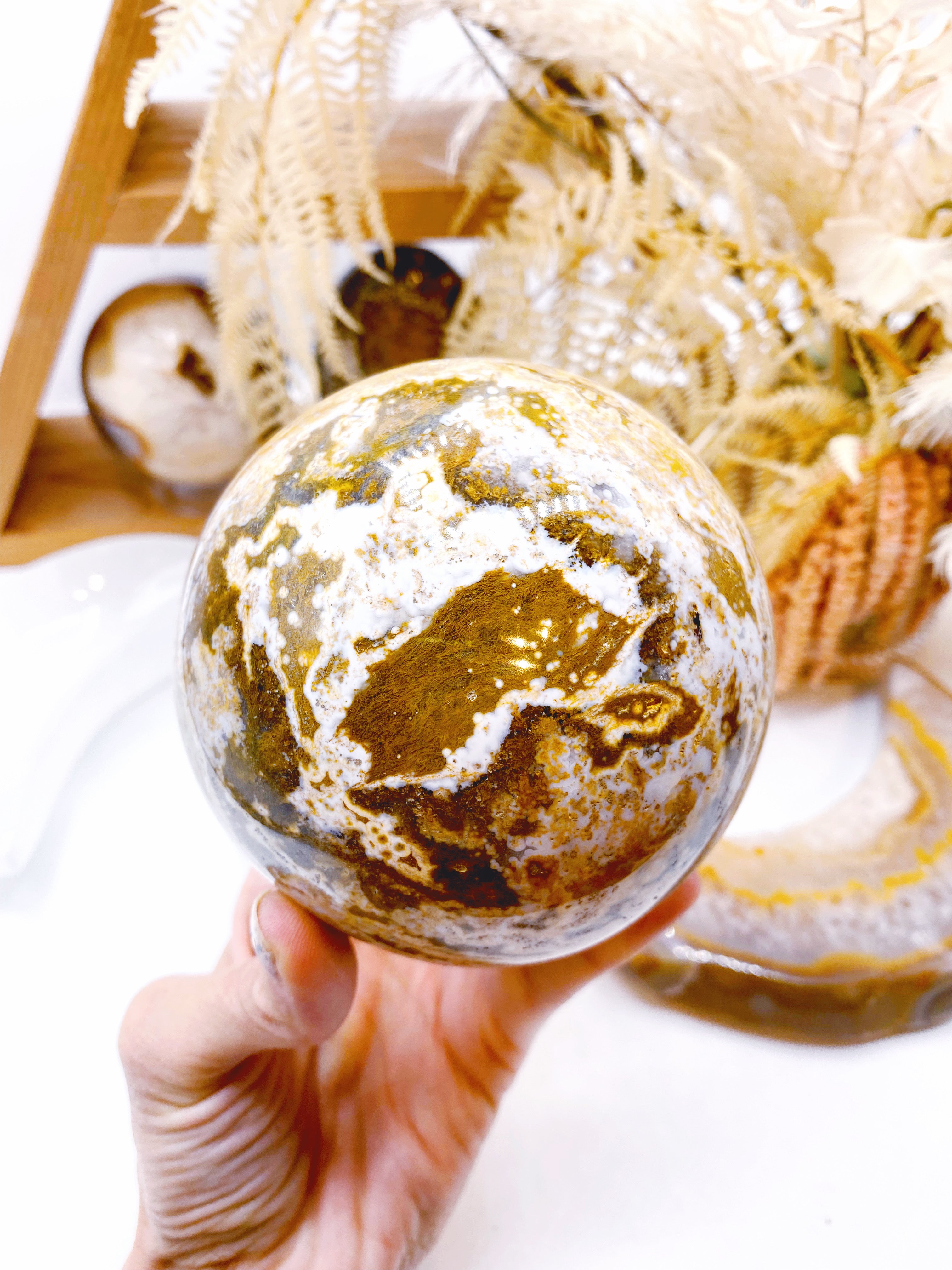 Ocean Jasper Sphere - Baltic Mermaid