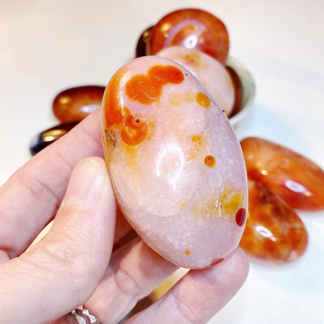 Carnelian Agate Palm Stones - Baltic Mermaid