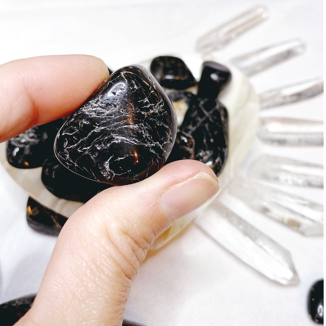 Black Tourmaline Tumbled Stones - Baltic Mermaid