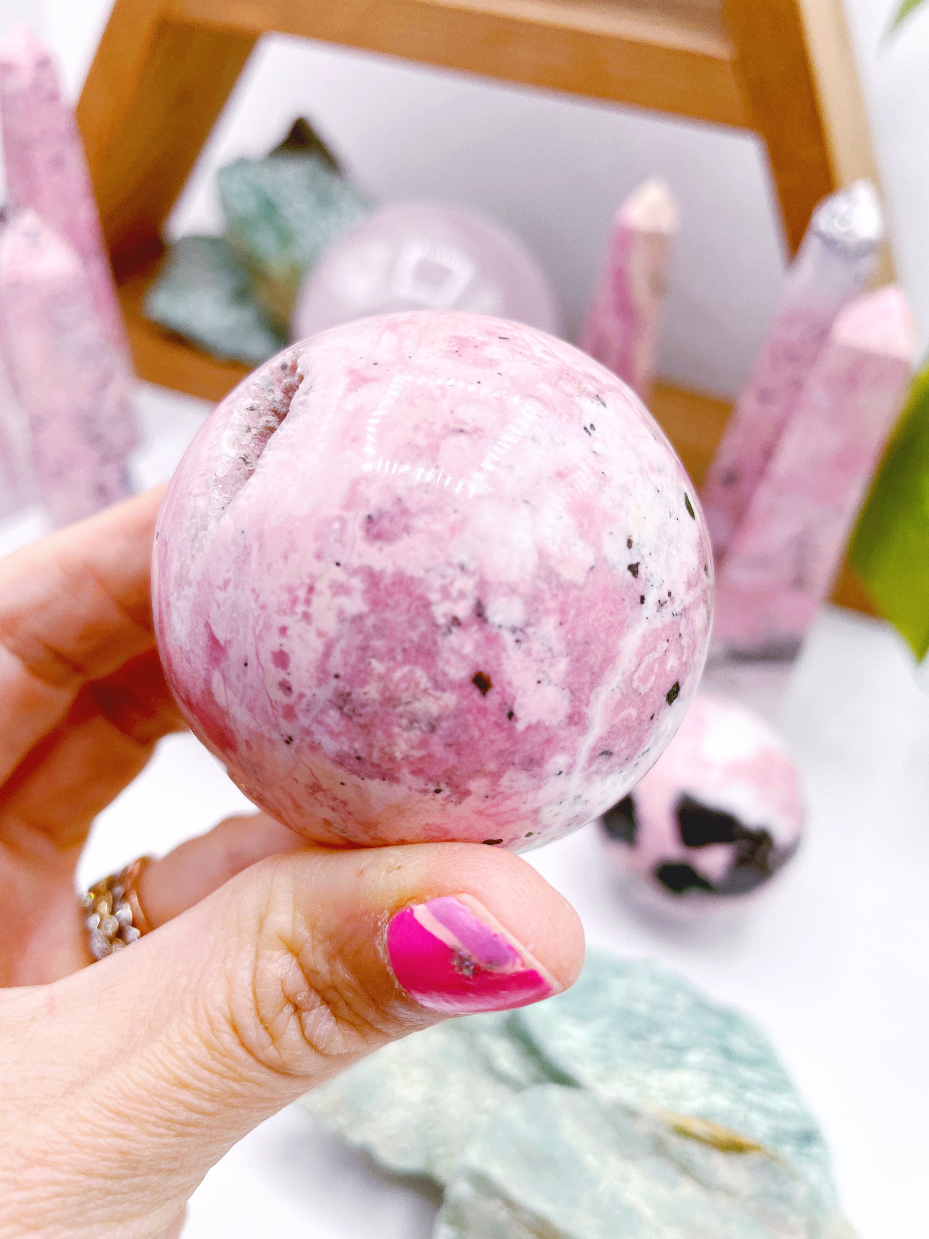 Druzy Rhodonite Sphere - Baltic Mermaid