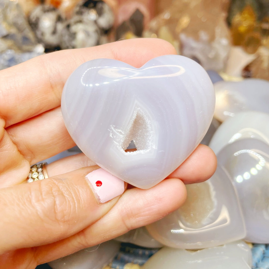 Druzy Agate Hearts - Baltic Mermaid