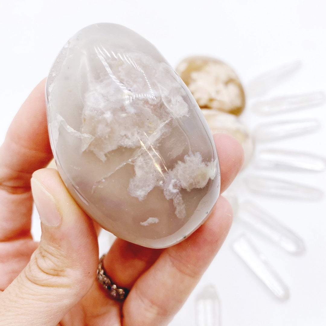 Flower Agate Palm Stones - Baltic Mermaid