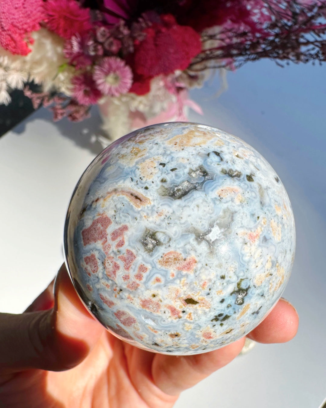 Ocean Jasper Sphere - Baltic Mermaid