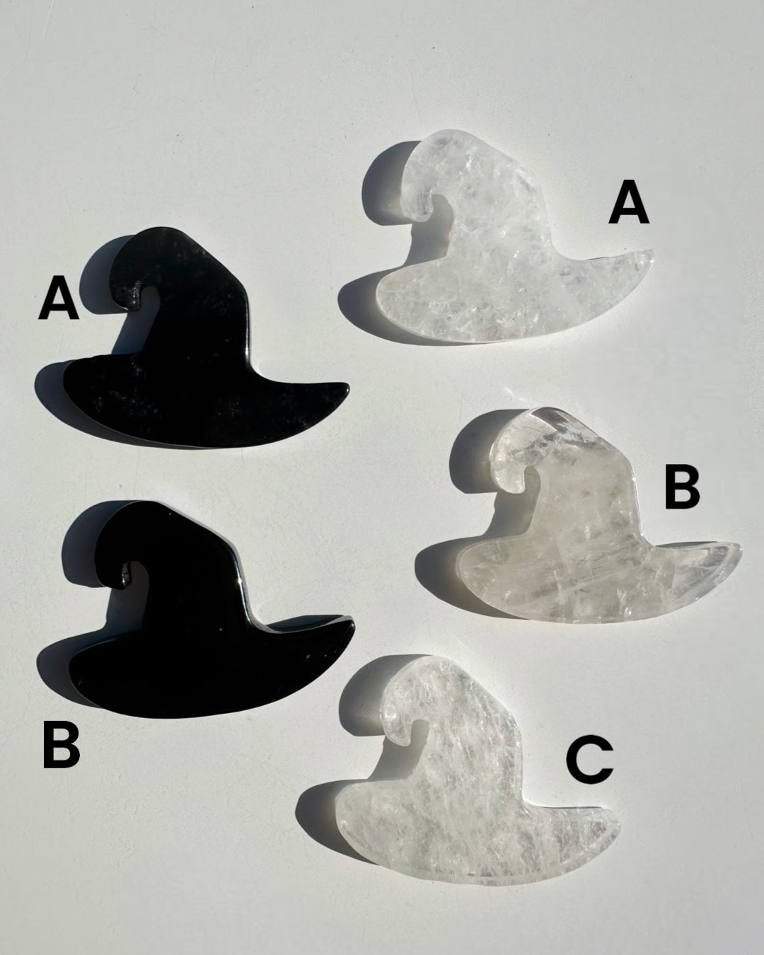 Clear Quartz & Black Obsidian Witch Hats - Baltic Mermaid