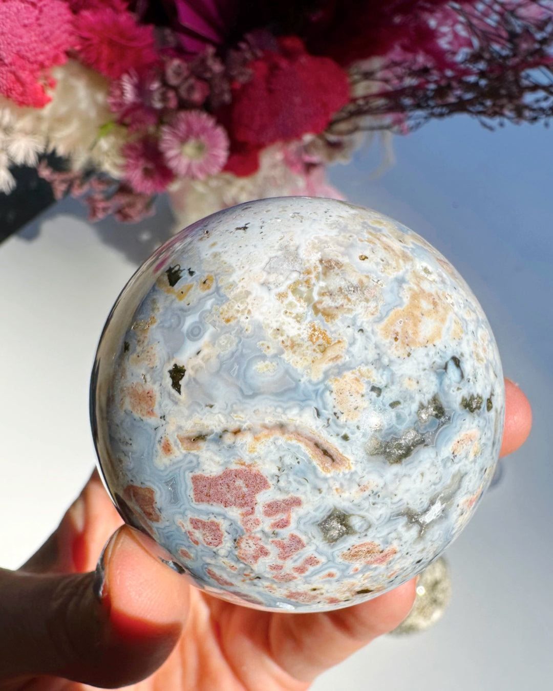 Ocean Jasper Sphere - Baltic Mermaid