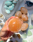 Peach Selenite Egg