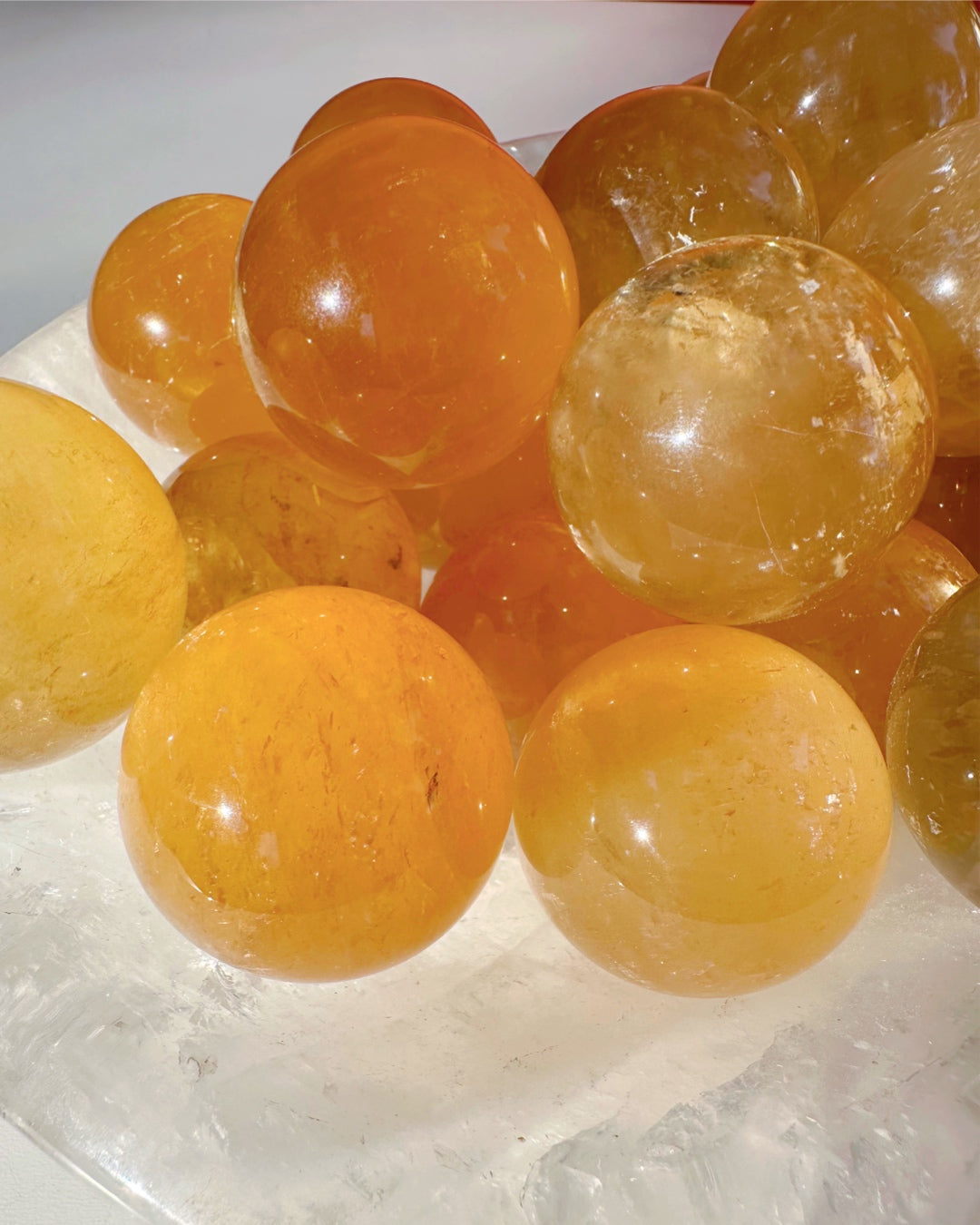 Honey Optic Calcite Spheres - AAA - Baltic Mermaid