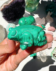 Hand Carved Malachite Frog