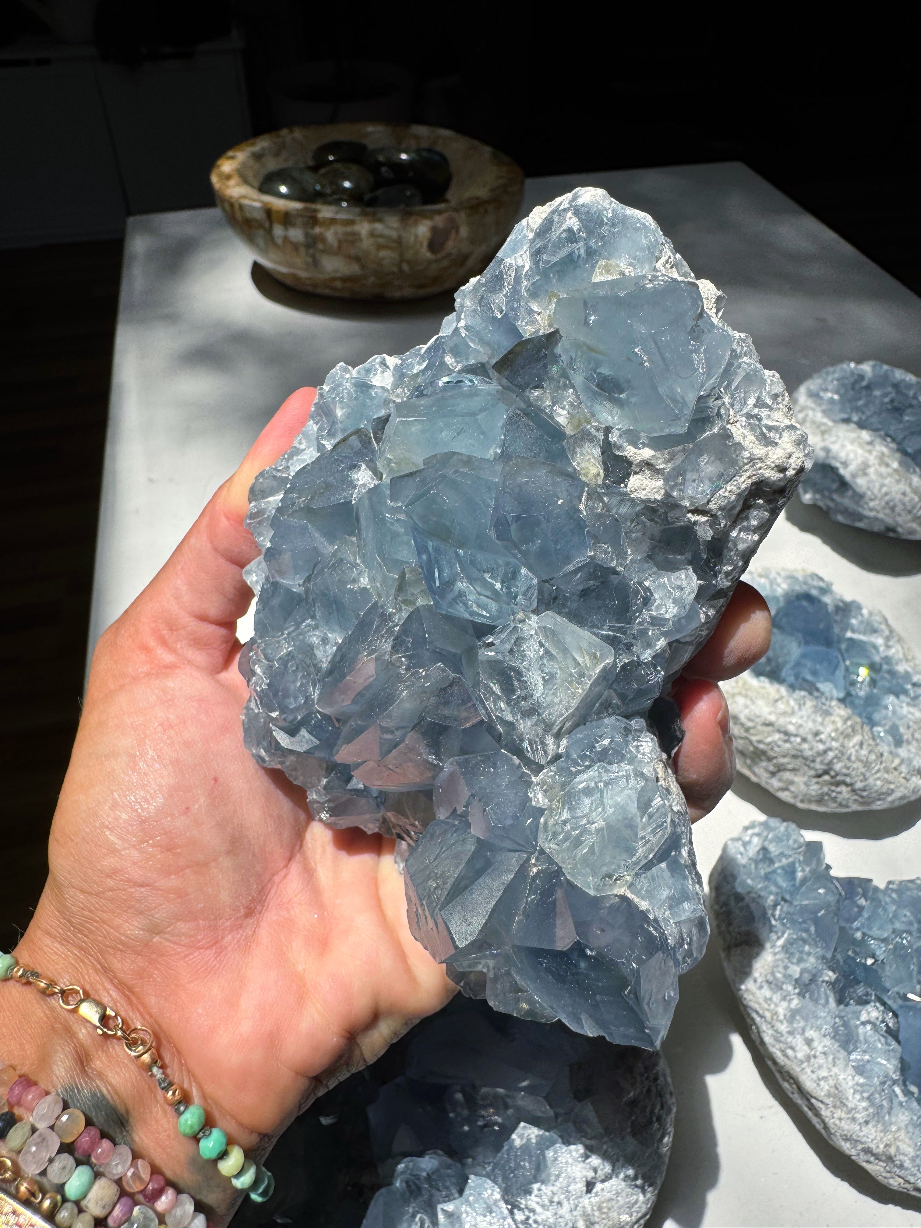 Celestite Cluster Baltic Mermaid