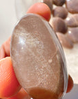 Sunstone & Peach Moonstone Palm Stone - I