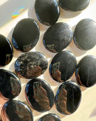 Black Obsidian Flat Palm Stones - Baltic Mermaid