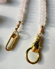 “Hand of Love” Rose Quartz Gemstone Candy Necklace