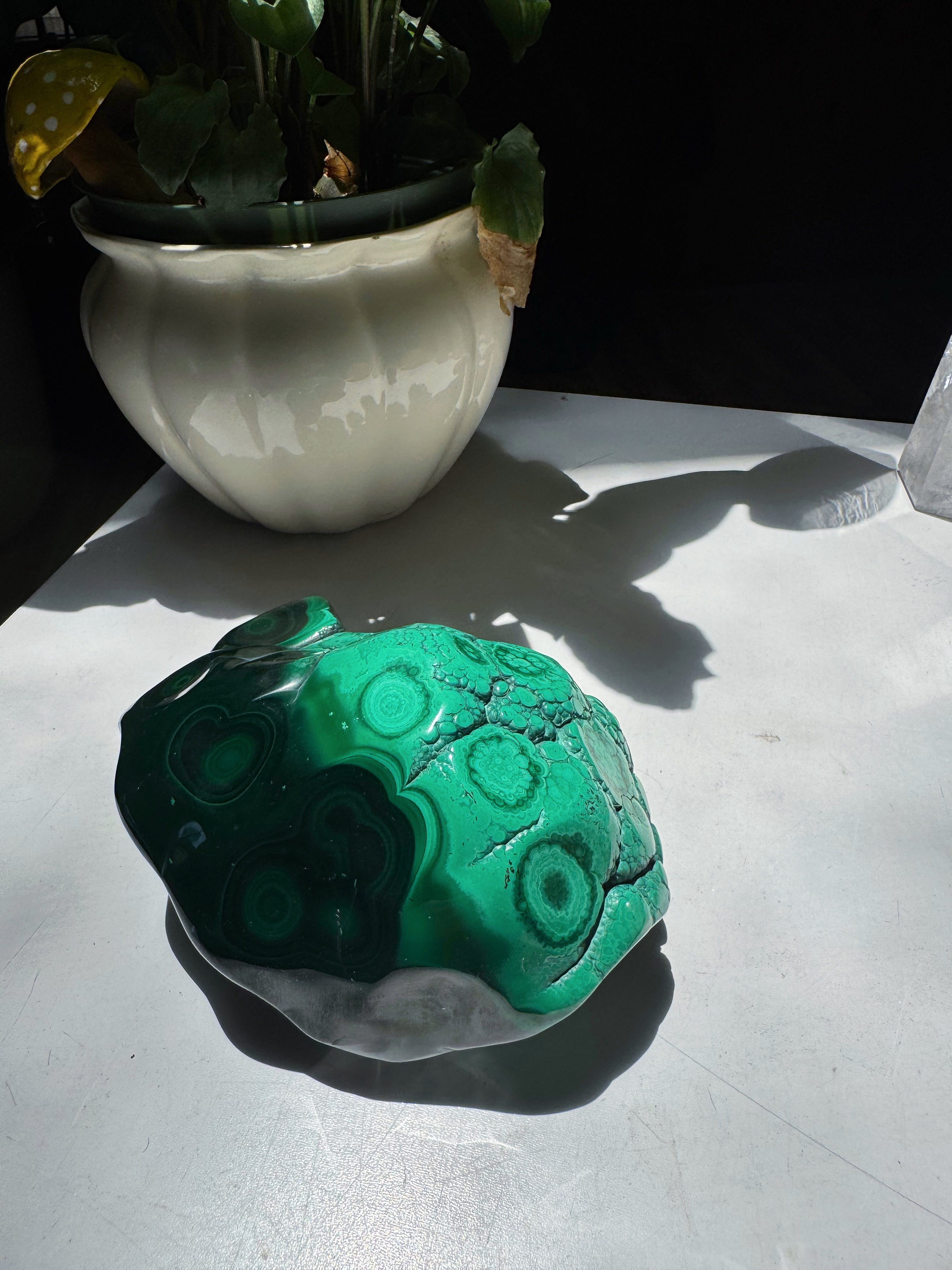 Large Polished Malachite Baltic Mermaid