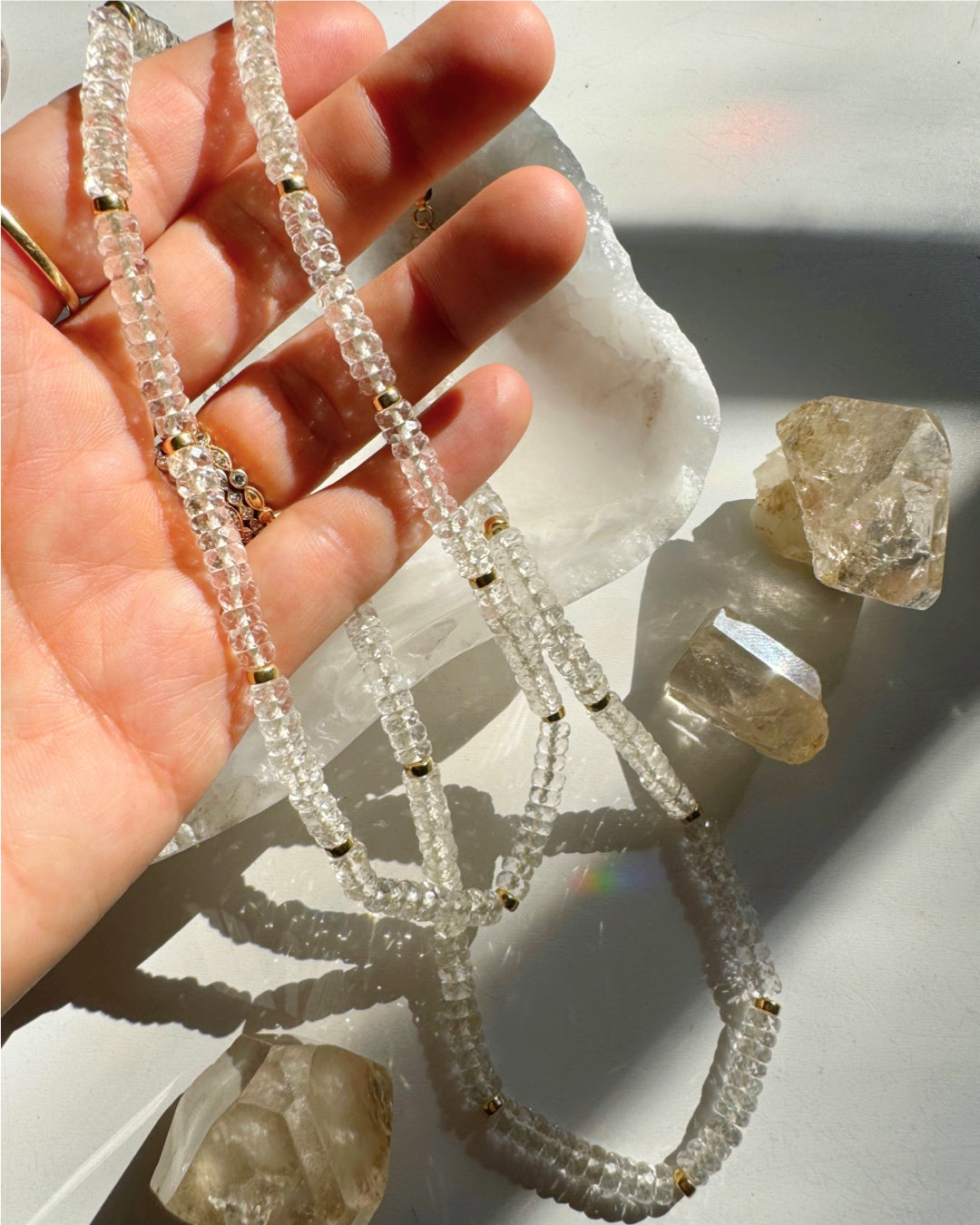 “Rihanna” - White Topaz Gemstone Candy Necklace