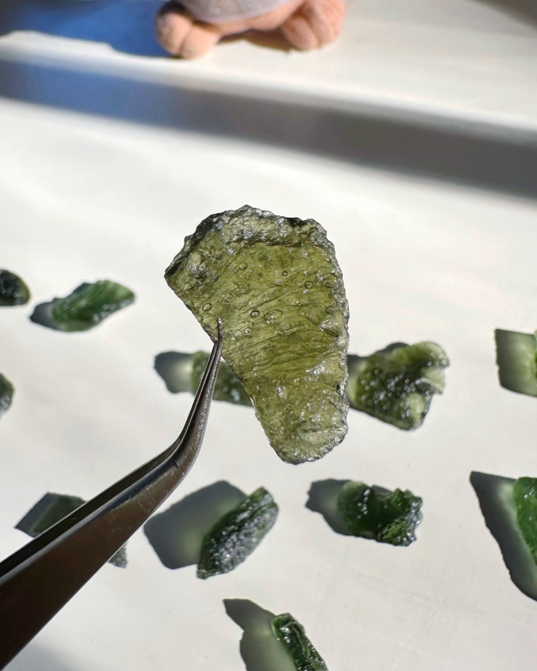 Chlum Moldavite w/ Rainbow #5 - AA - Baltic Mermaid