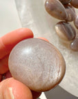 Sunstone & Peach Moonstone Palm Stone - J