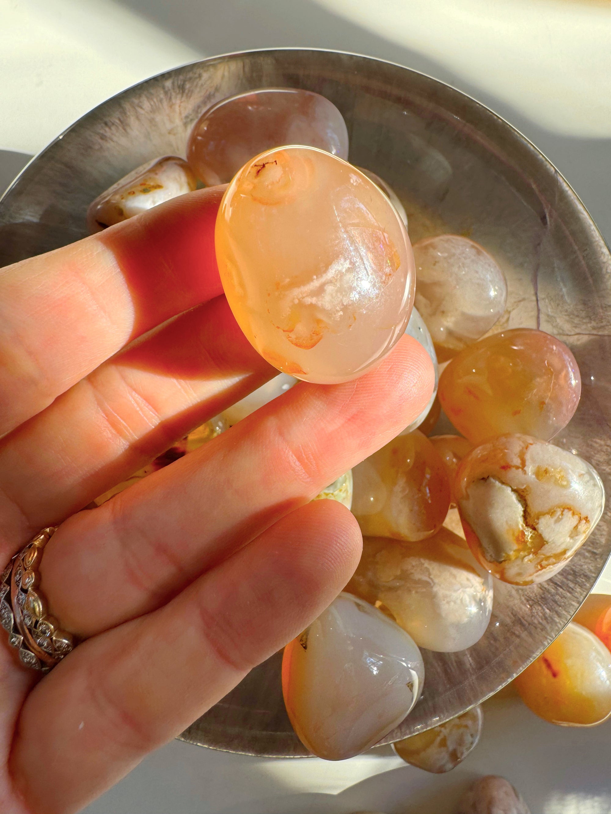 Flower Agate Tumbled Stones